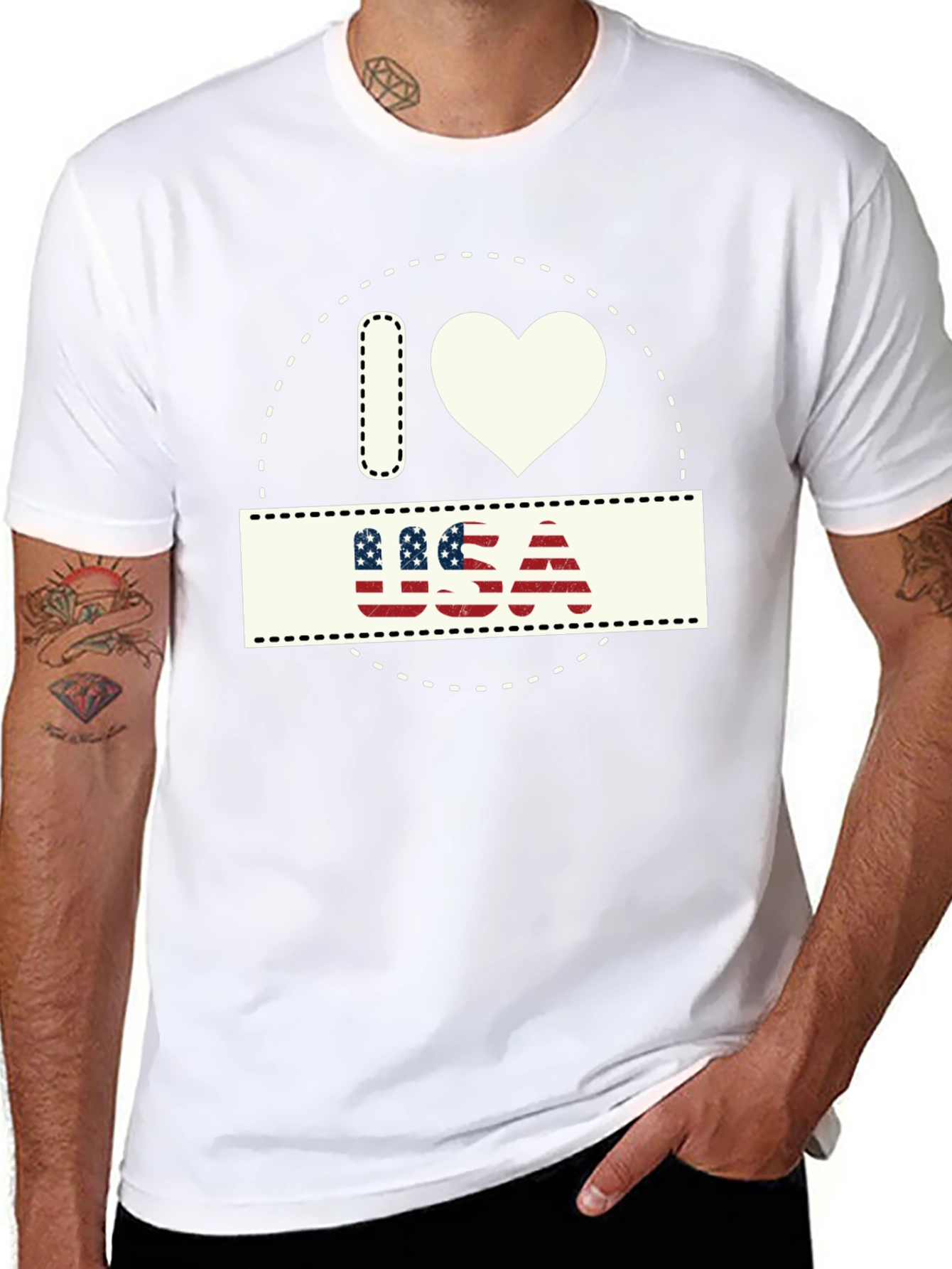 I Love USA Patriotic T-Shirt - Stylish American Pride