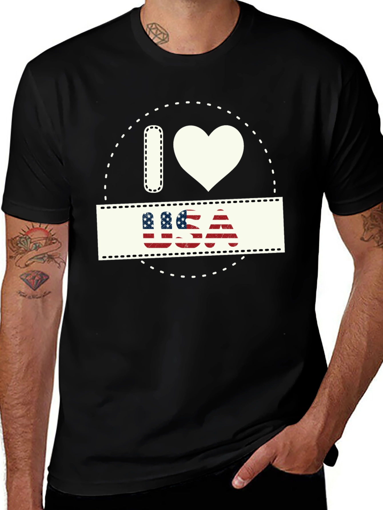 I Love USA Patriotic T-Shirt - Stylish American Pride