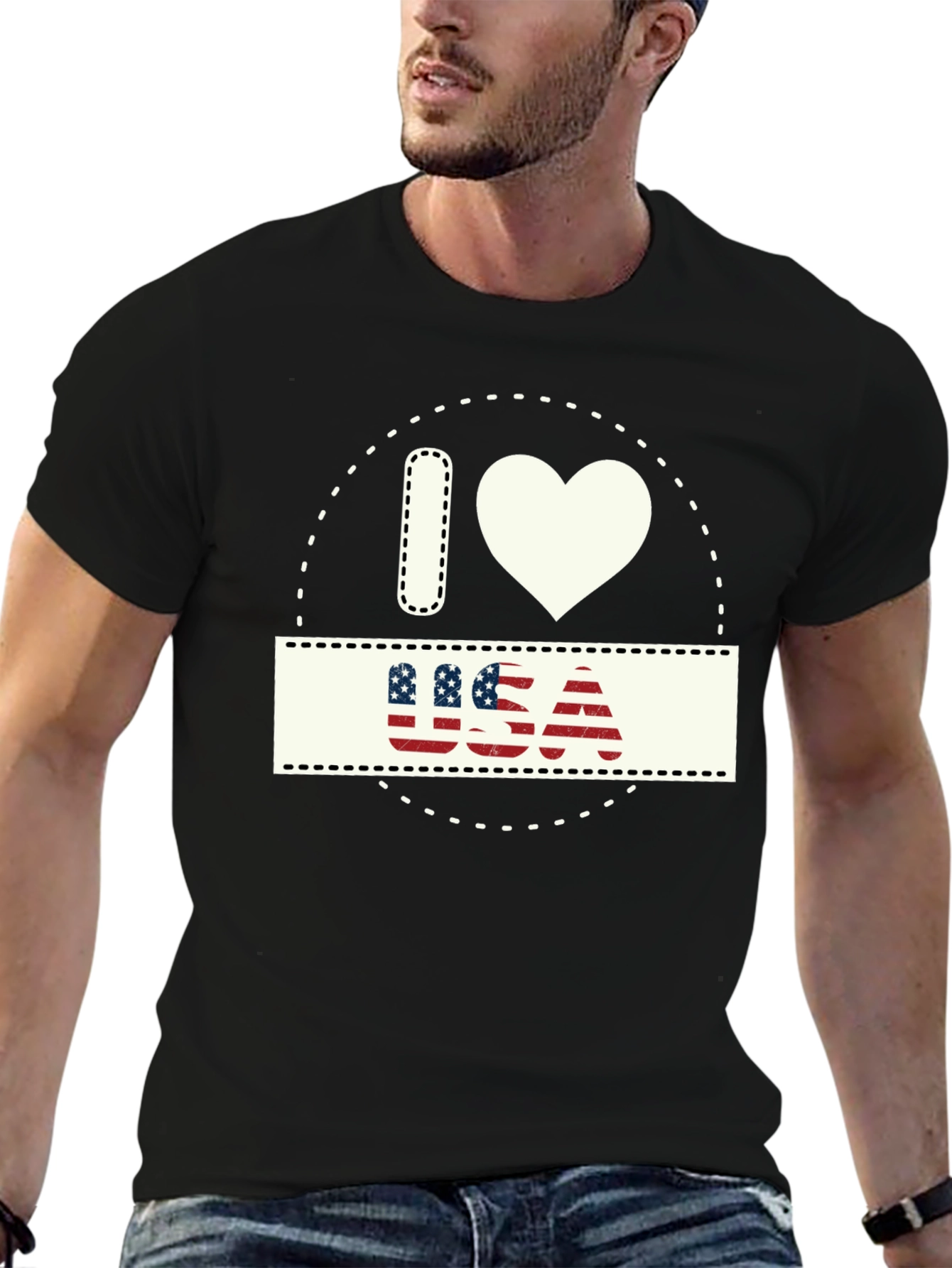 I Love USA Patriotic T-Shirt - Stylish American Pride