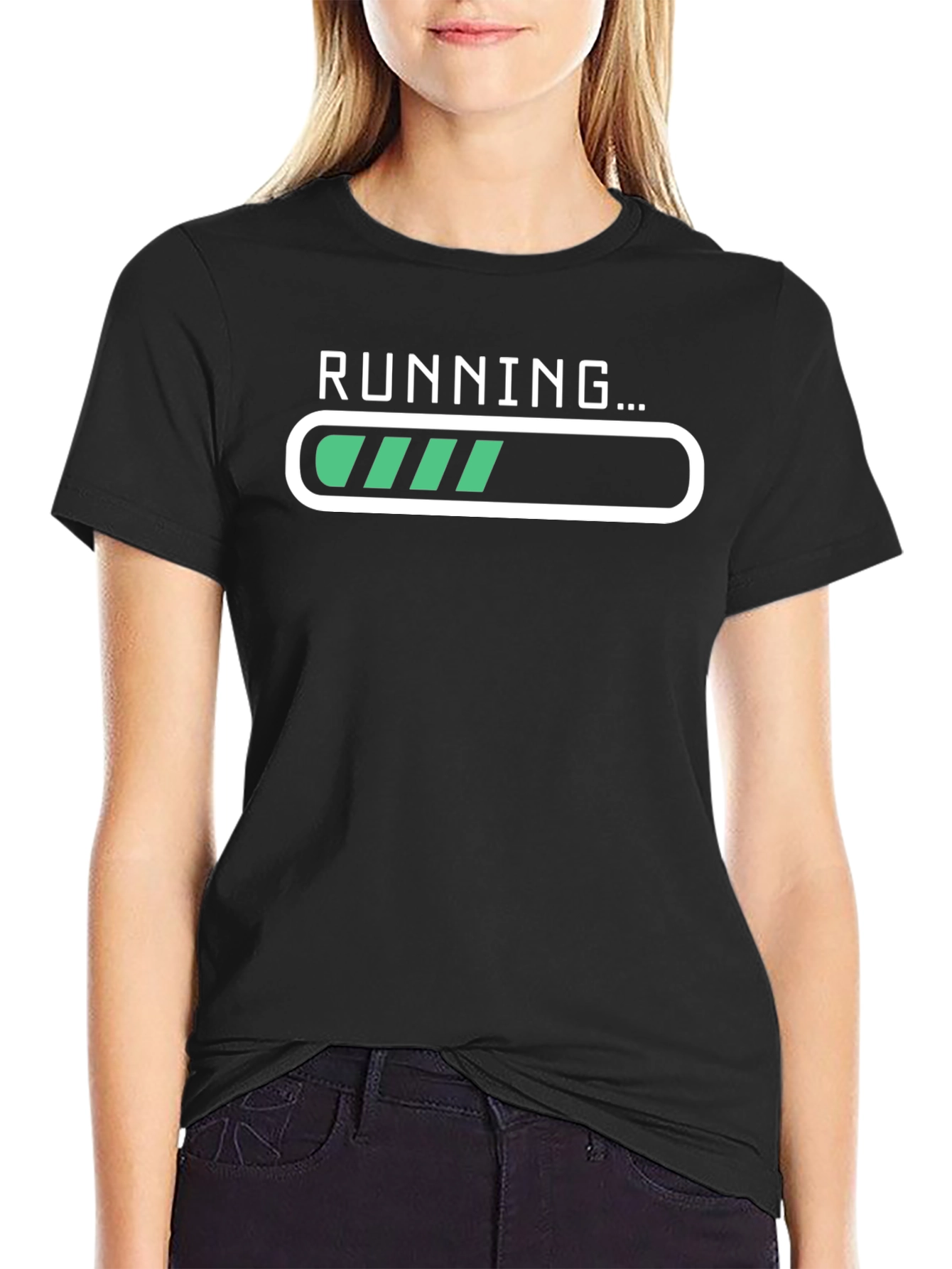 Running Loading Bar Graphic Tee - Black