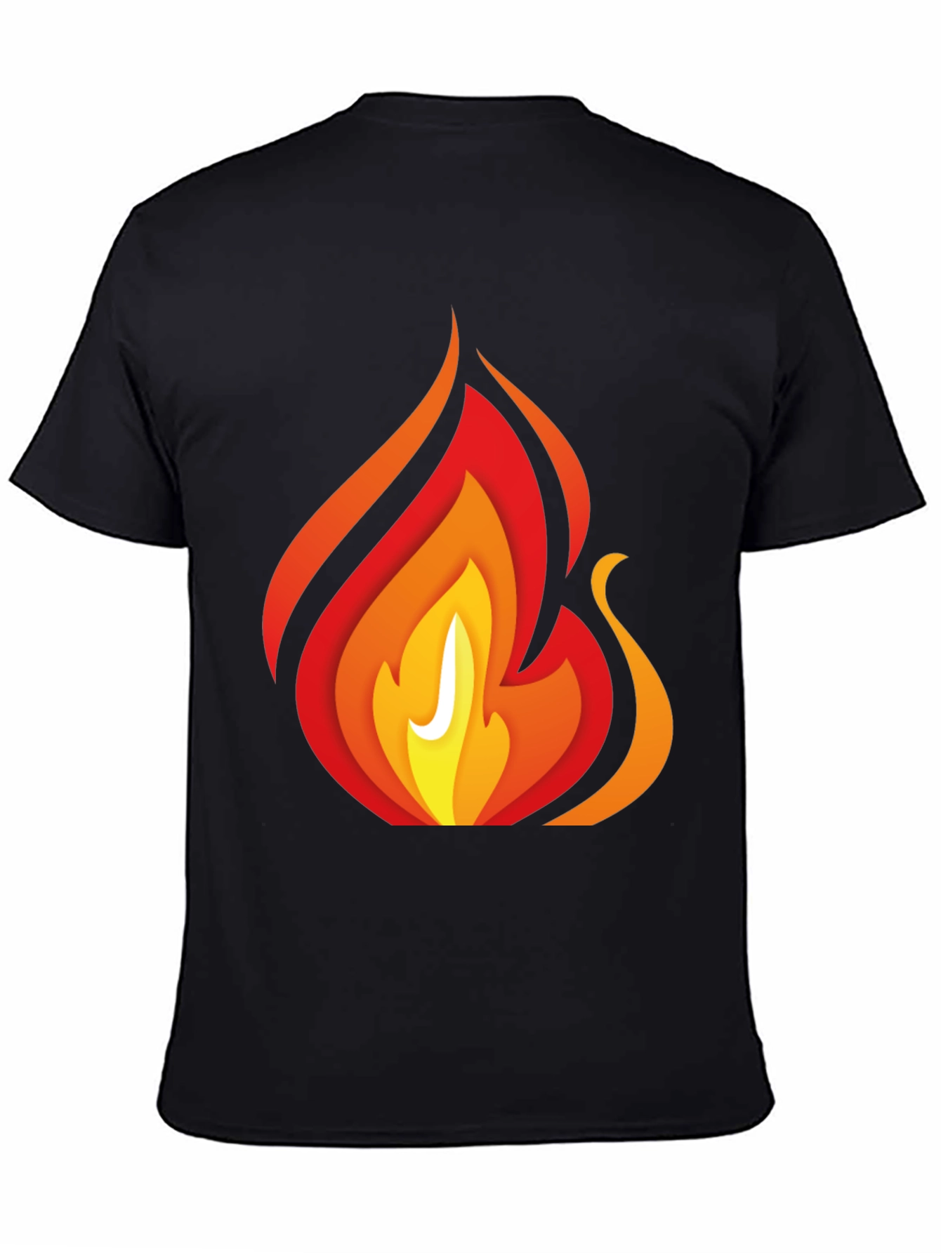 Bold Fire Graphic Print Black T-Shirt