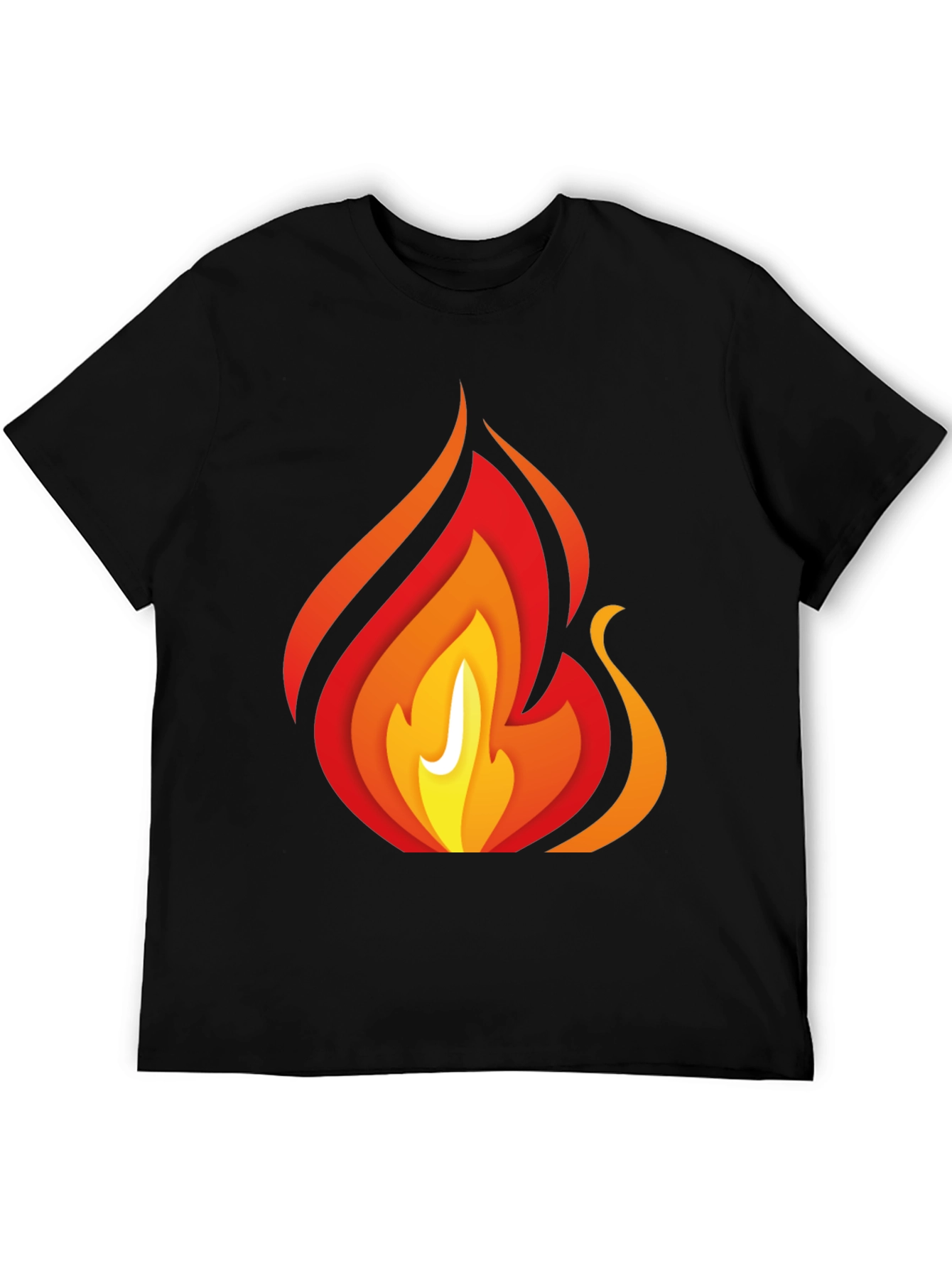 Bold Fire Graphic Print Black T-Shirt