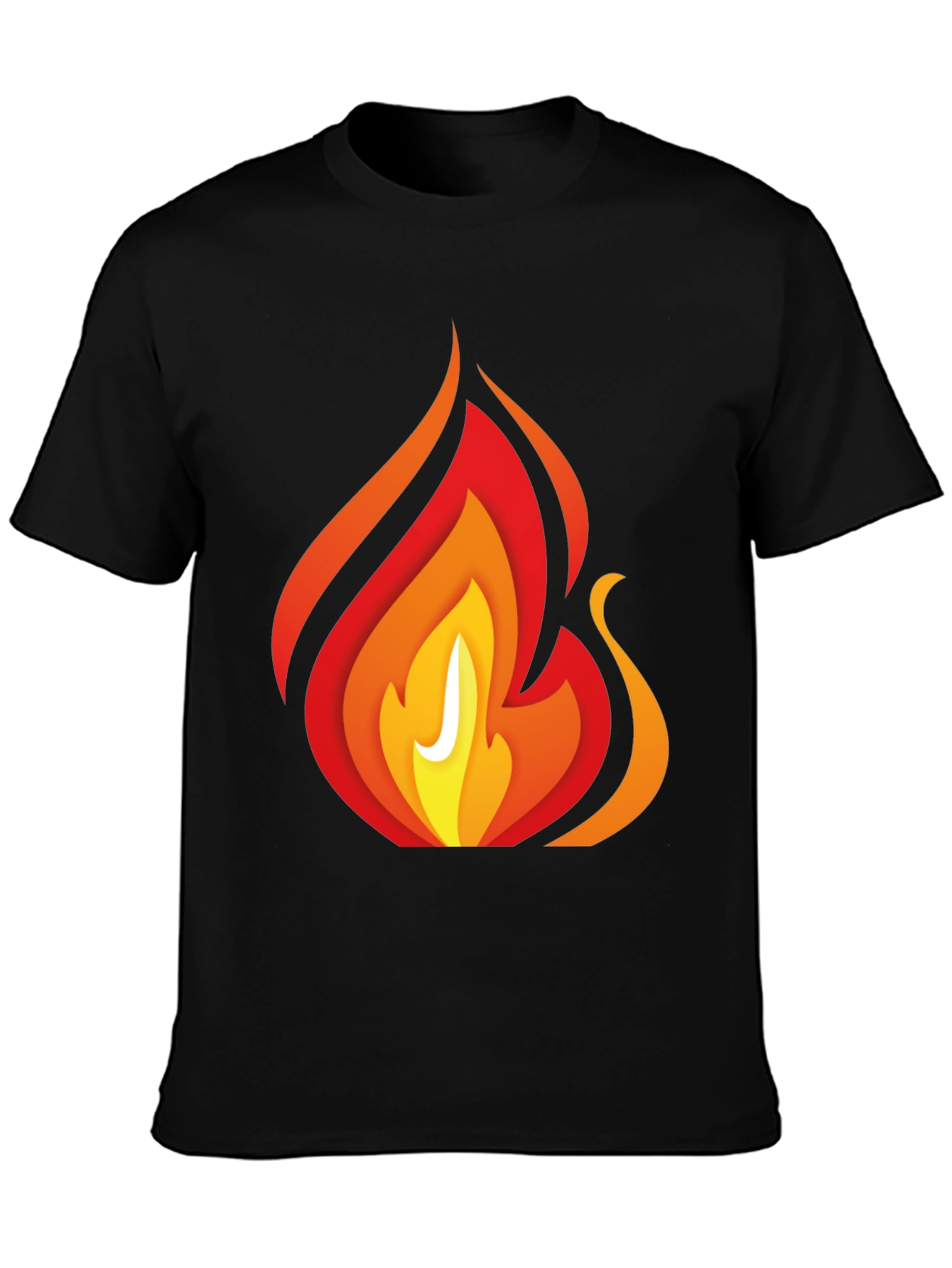 Bold Fire Graphic Print Black T-Shirt