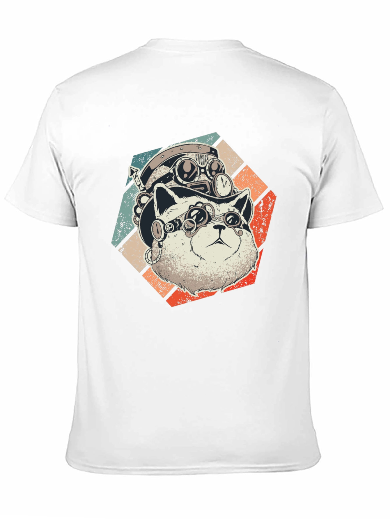Steampunk Cat T-Shirt - Retro Style