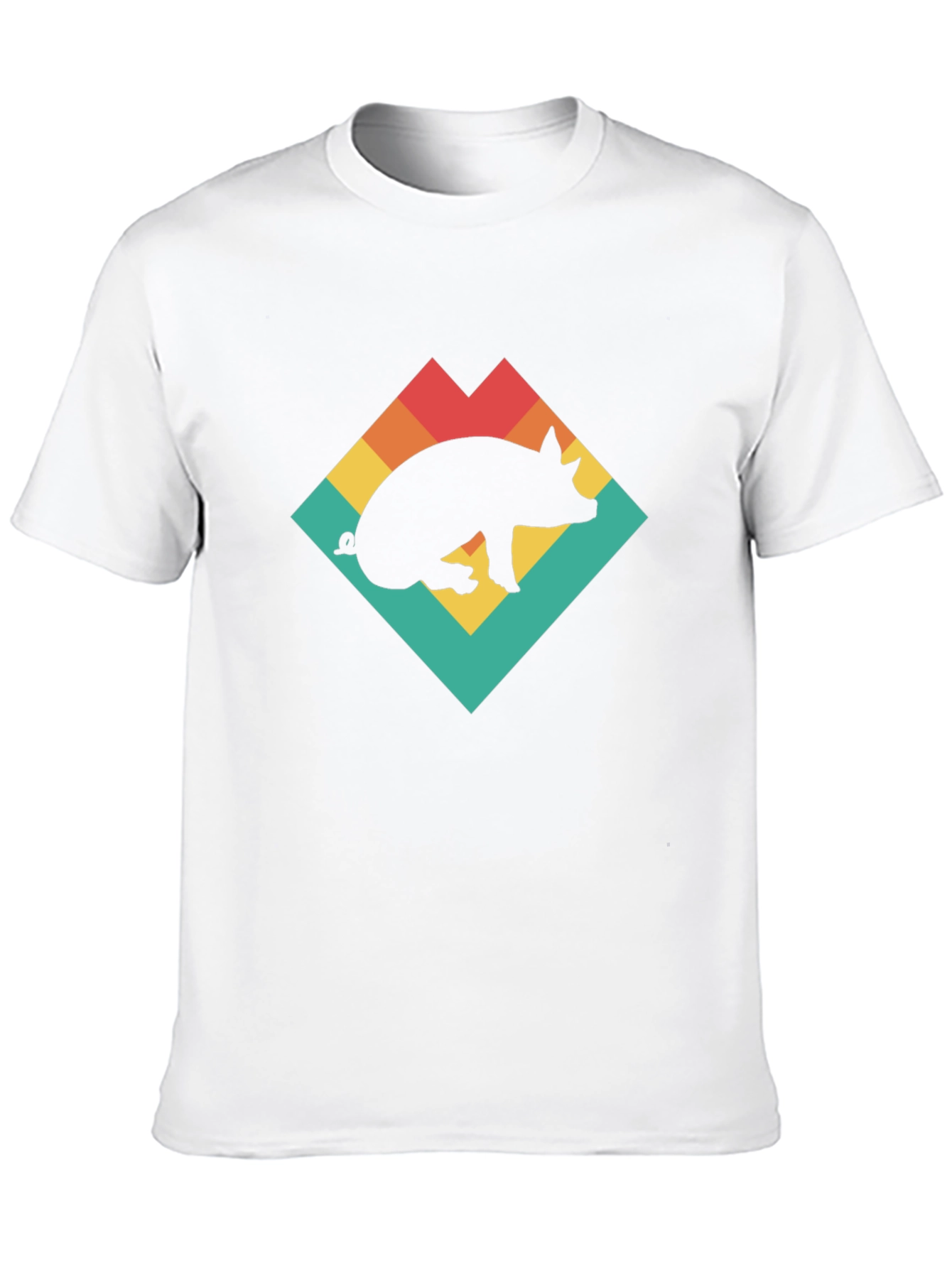 Retro Pig Graphic T-Shirt - Black