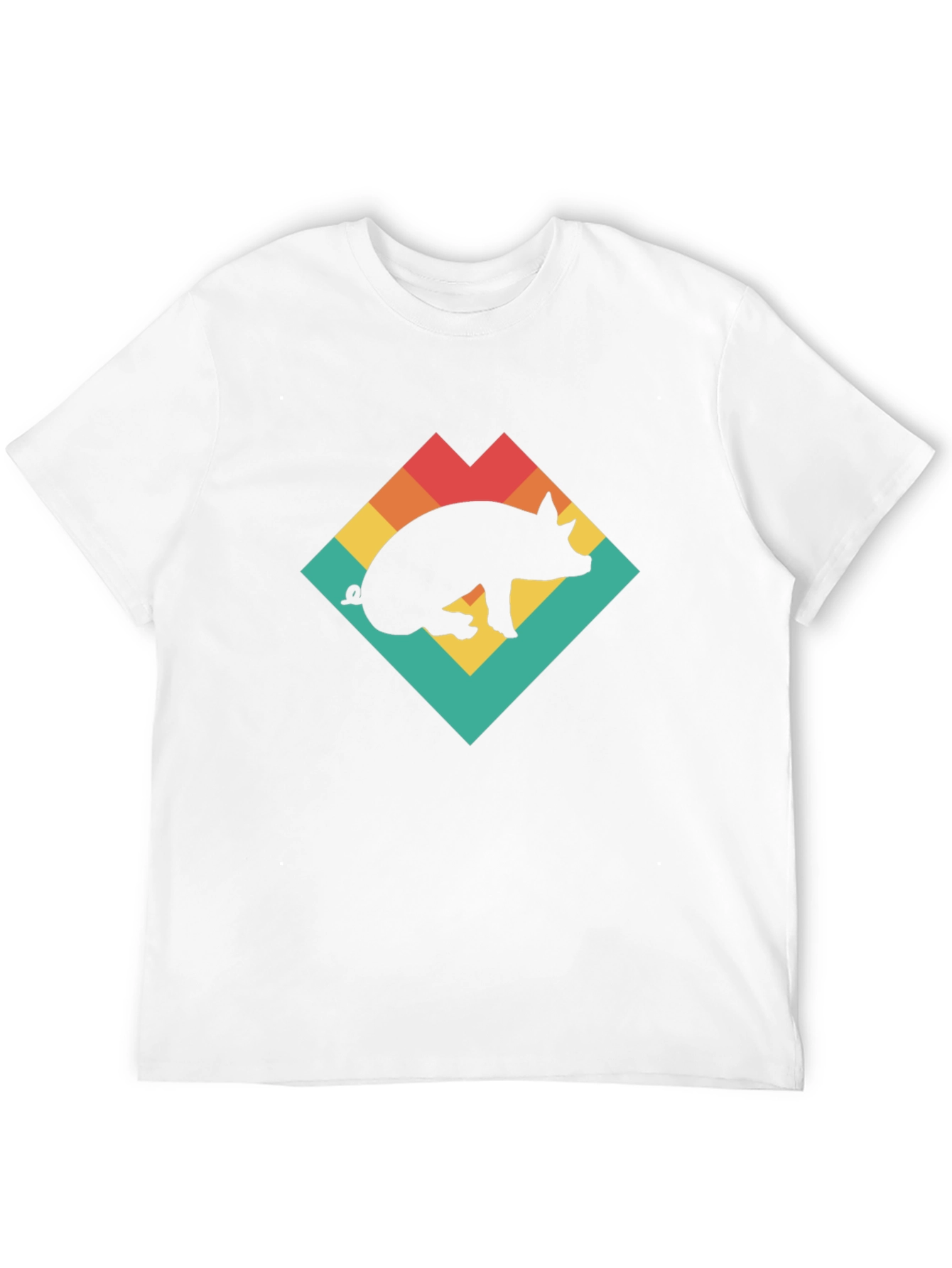Retro Pig Graphic T-Shirt - Black