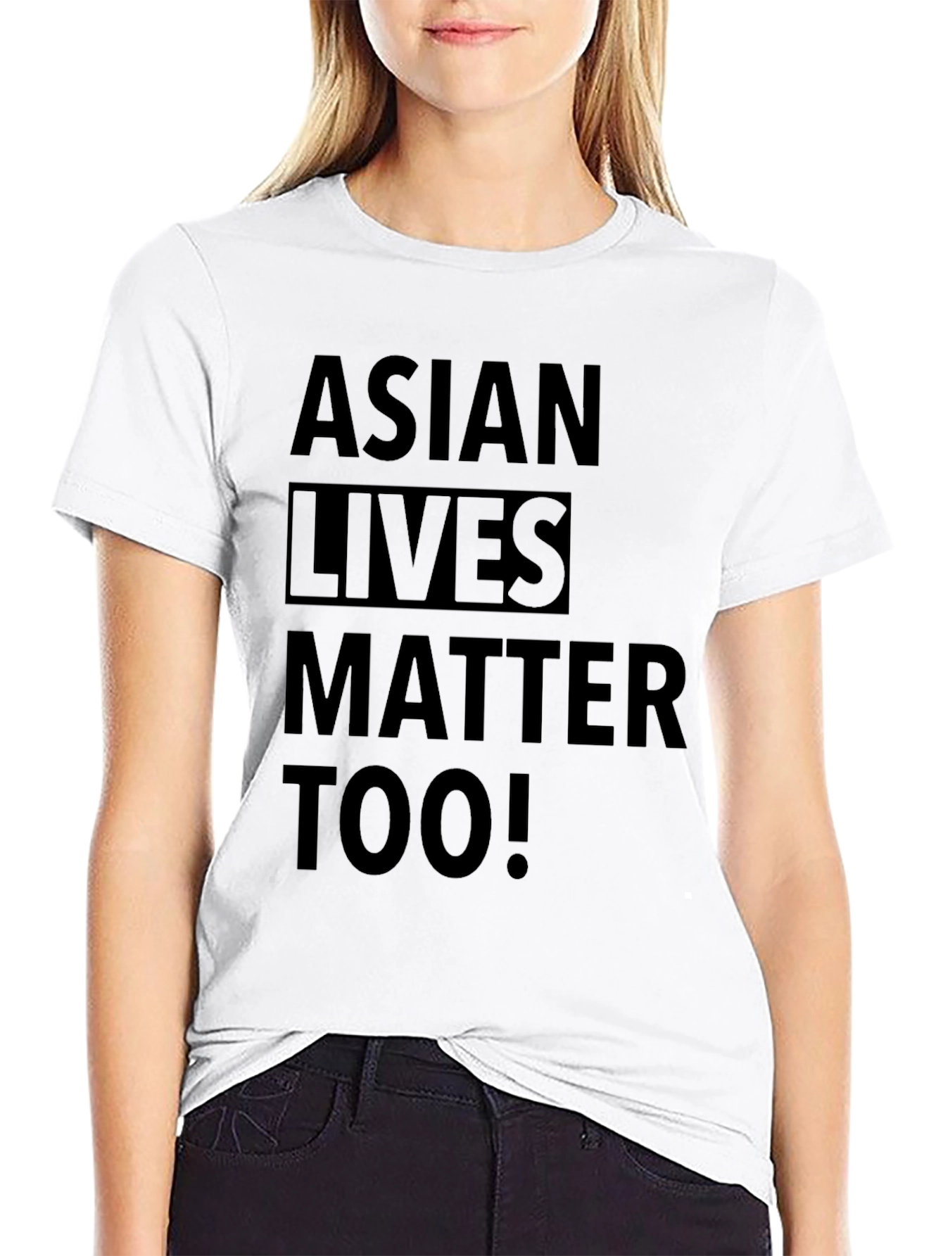 Asian Lives Matter Too! Graphic Tee - Black