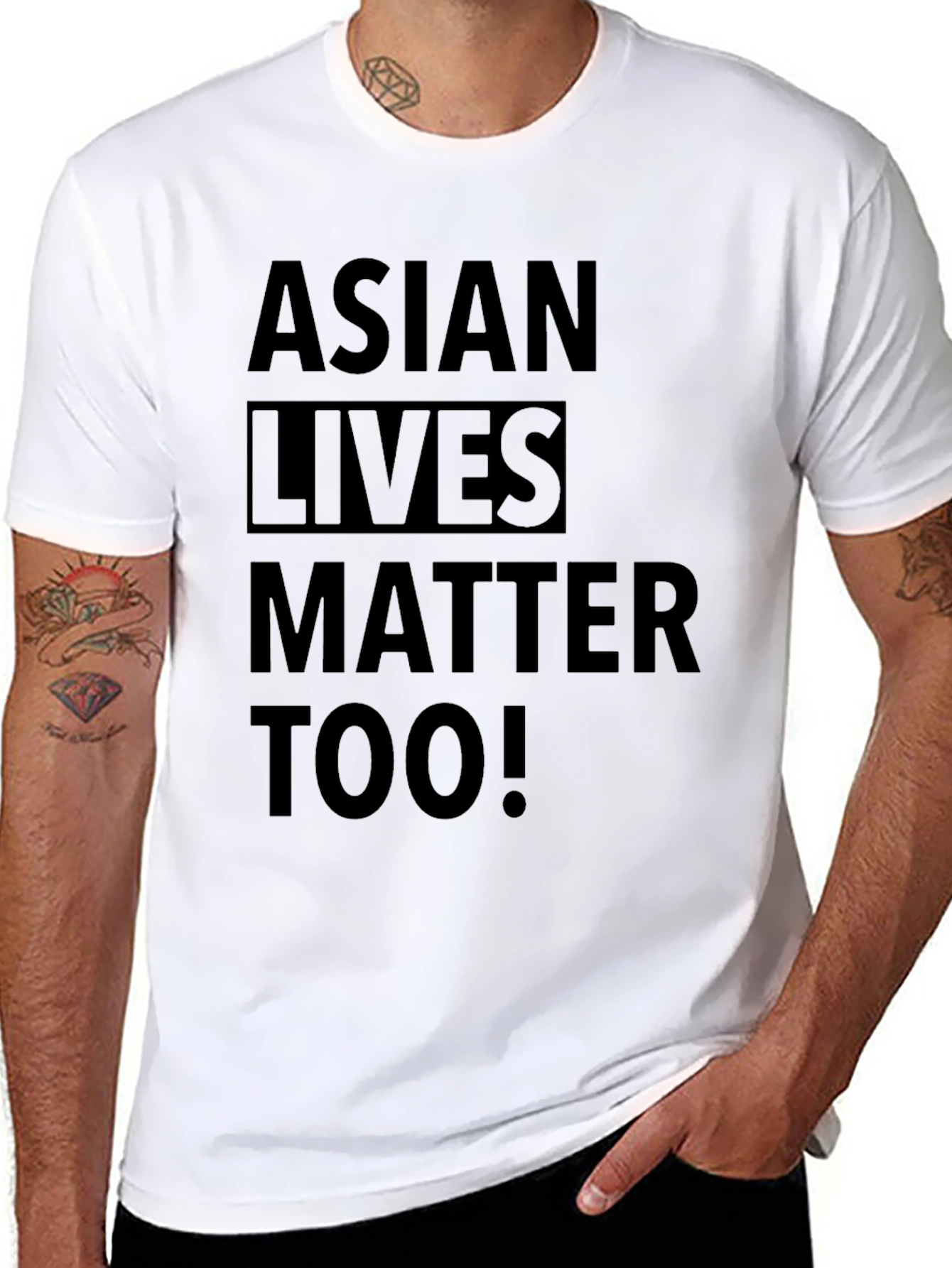 Asian Lives Matter Too! Graphic Tee - Black