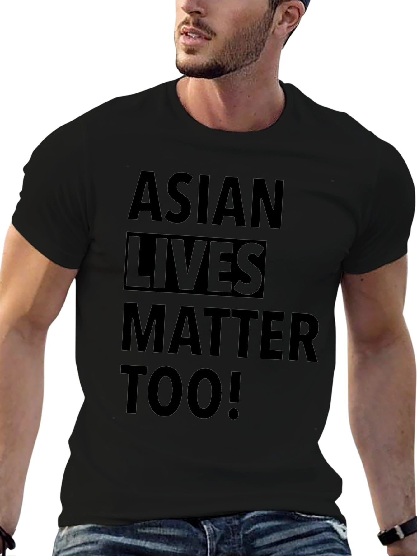 Asian Lives Matter Too! Graphic Tee - Black