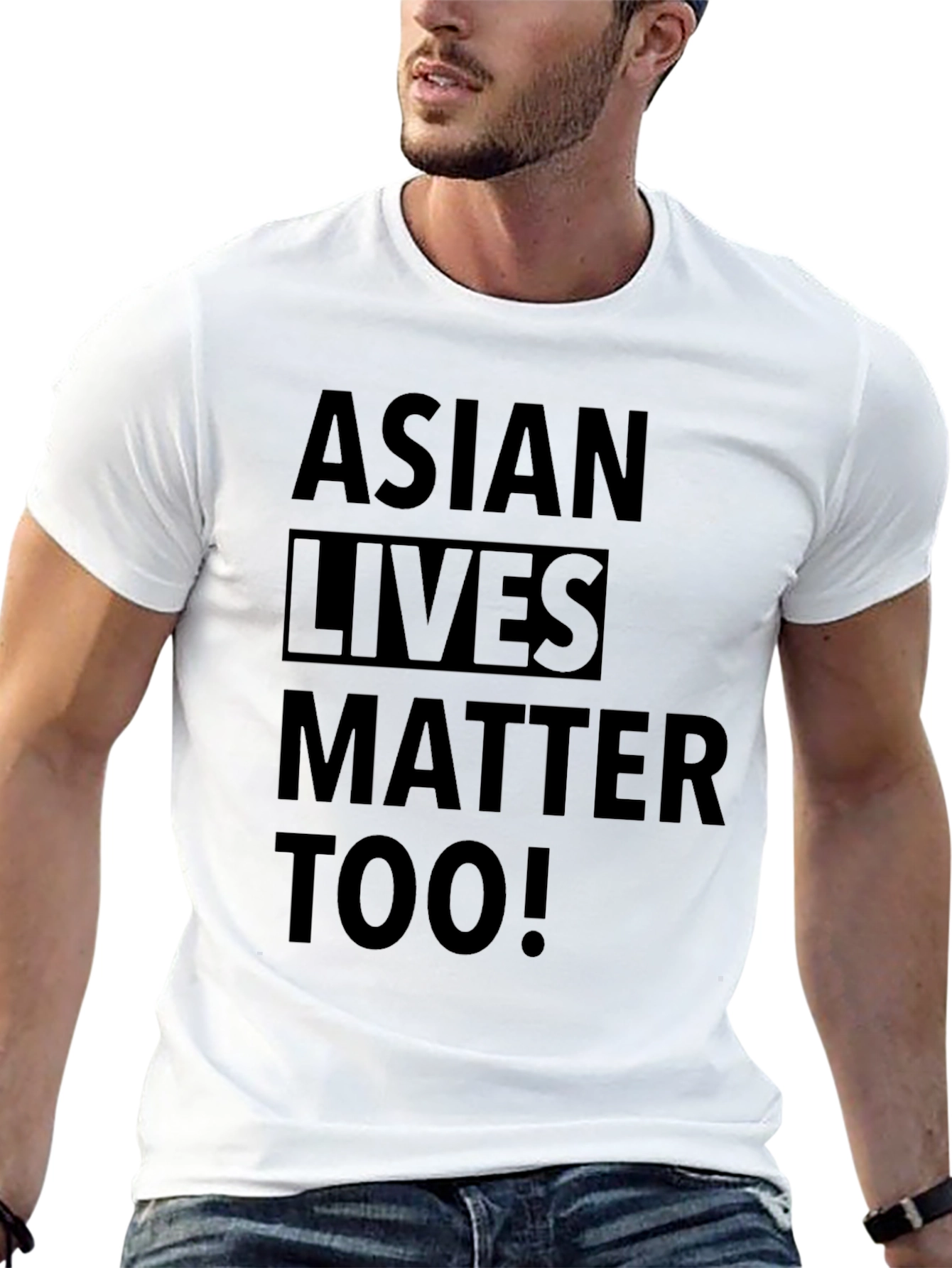 Asian Lives Matter Too! Graphic Tee - Black