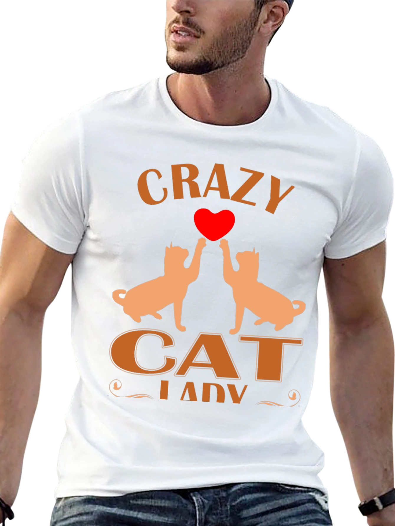 Crazy Cat Lady T-Shirt Cat Heart Tee