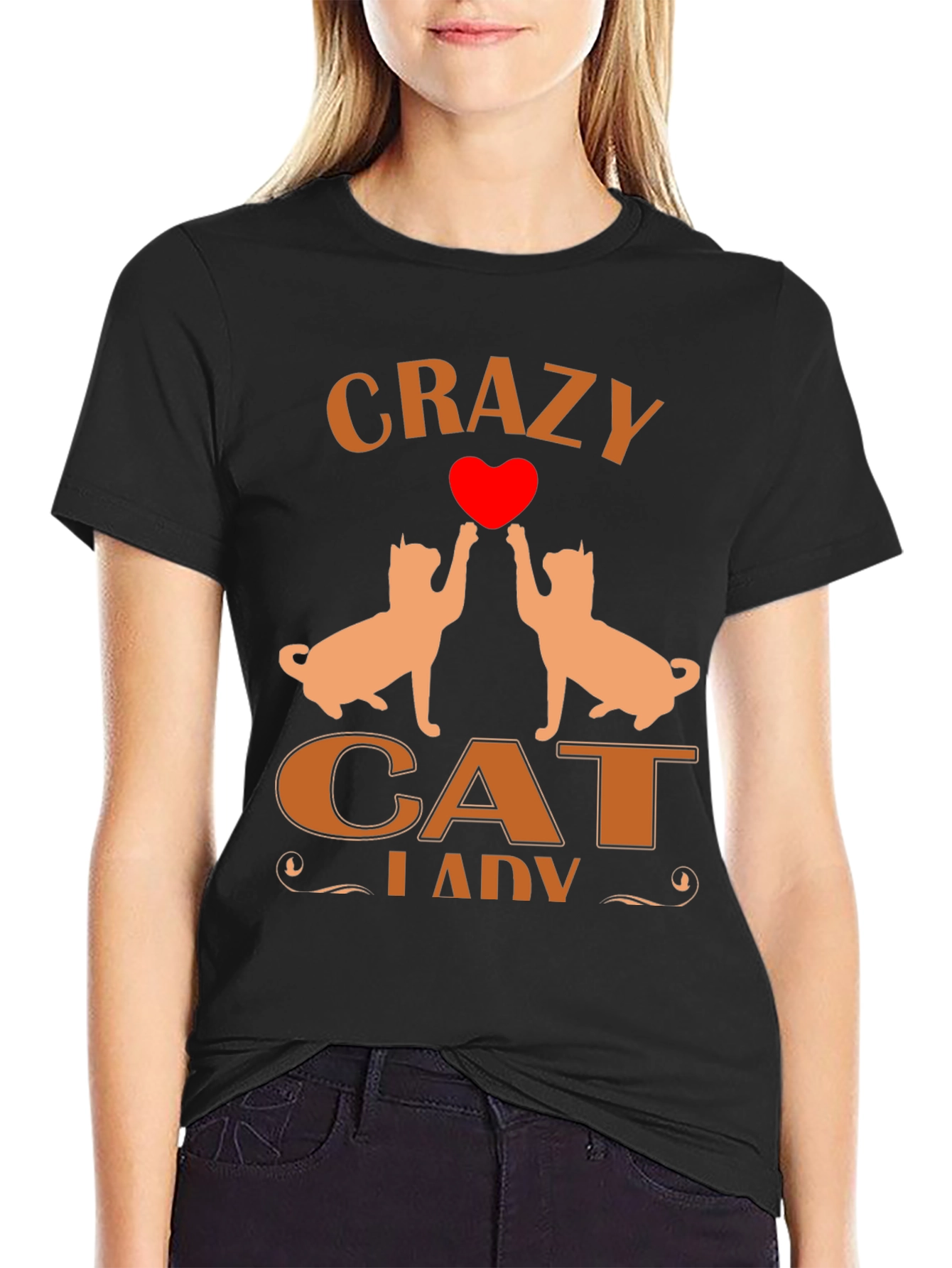Crazy Cat Lady T-Shirt Cat Heart Tee