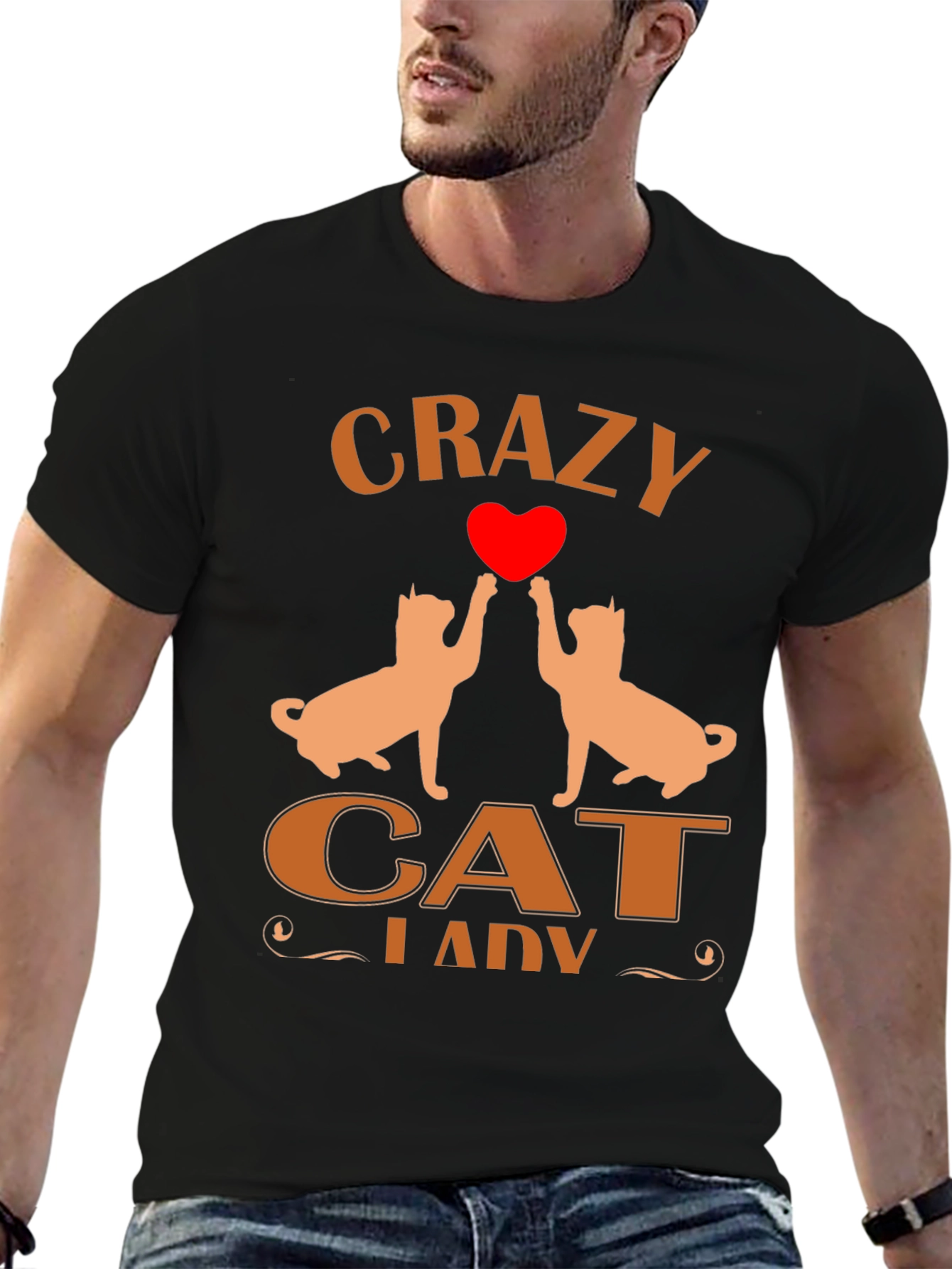 Crazy Cat Lady T-Shirt Cat Heart Tee