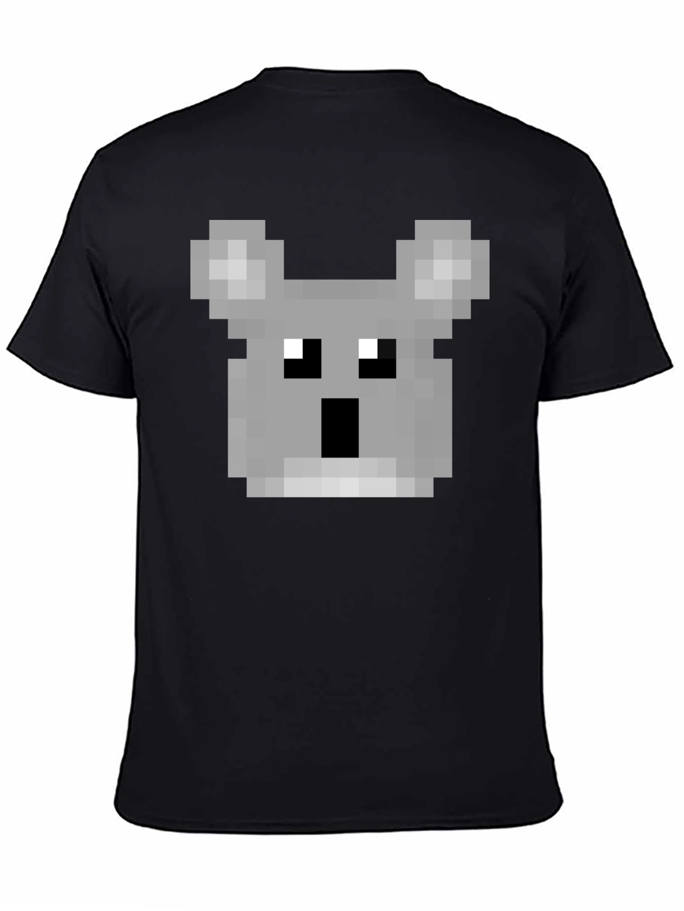 Pixelated Koala Graphic T-Shirt - Black Cotton Tee