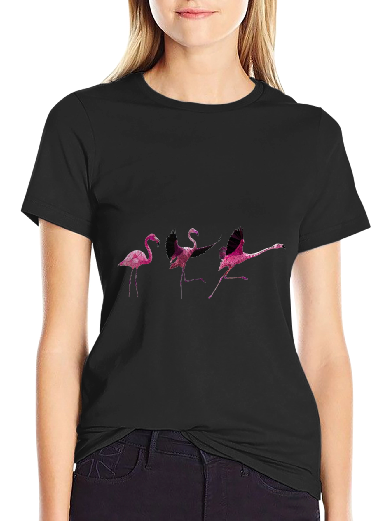 Flamingo Dance Black T-Shirt