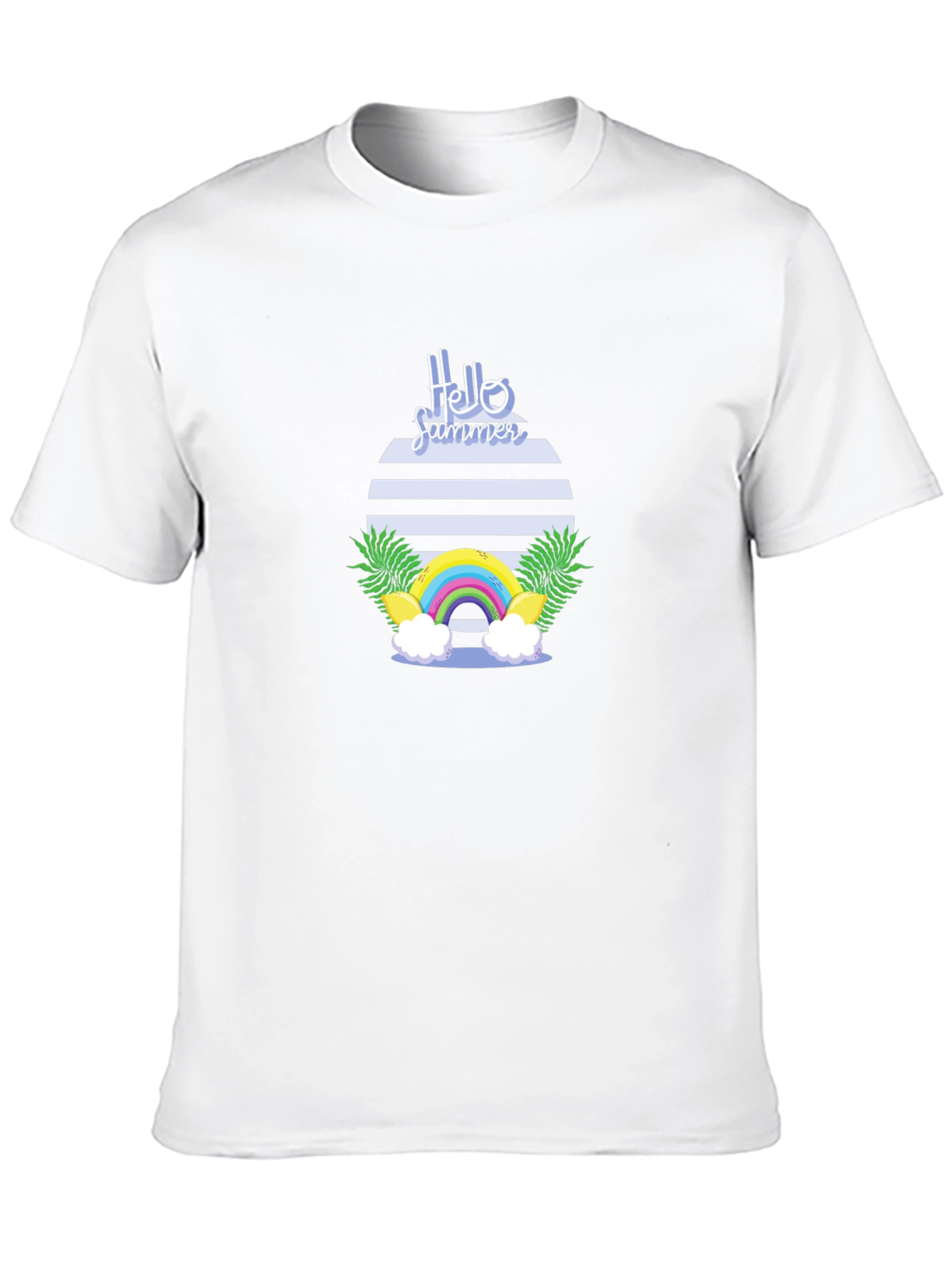 Hello Summer Graphic Tee - Black Cotton Casual T-Shirt