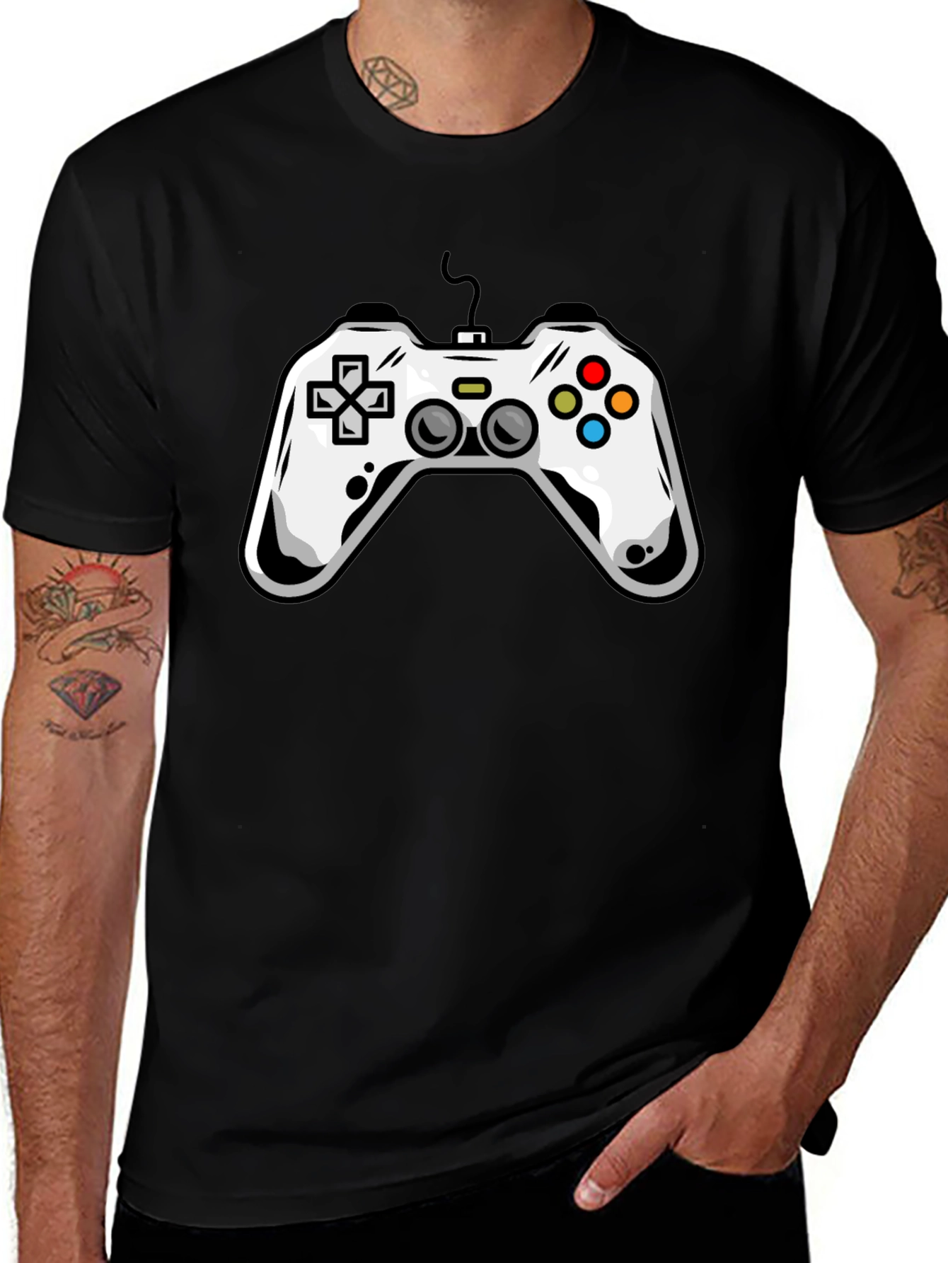 Gamer Controller Graphic Tee - Black