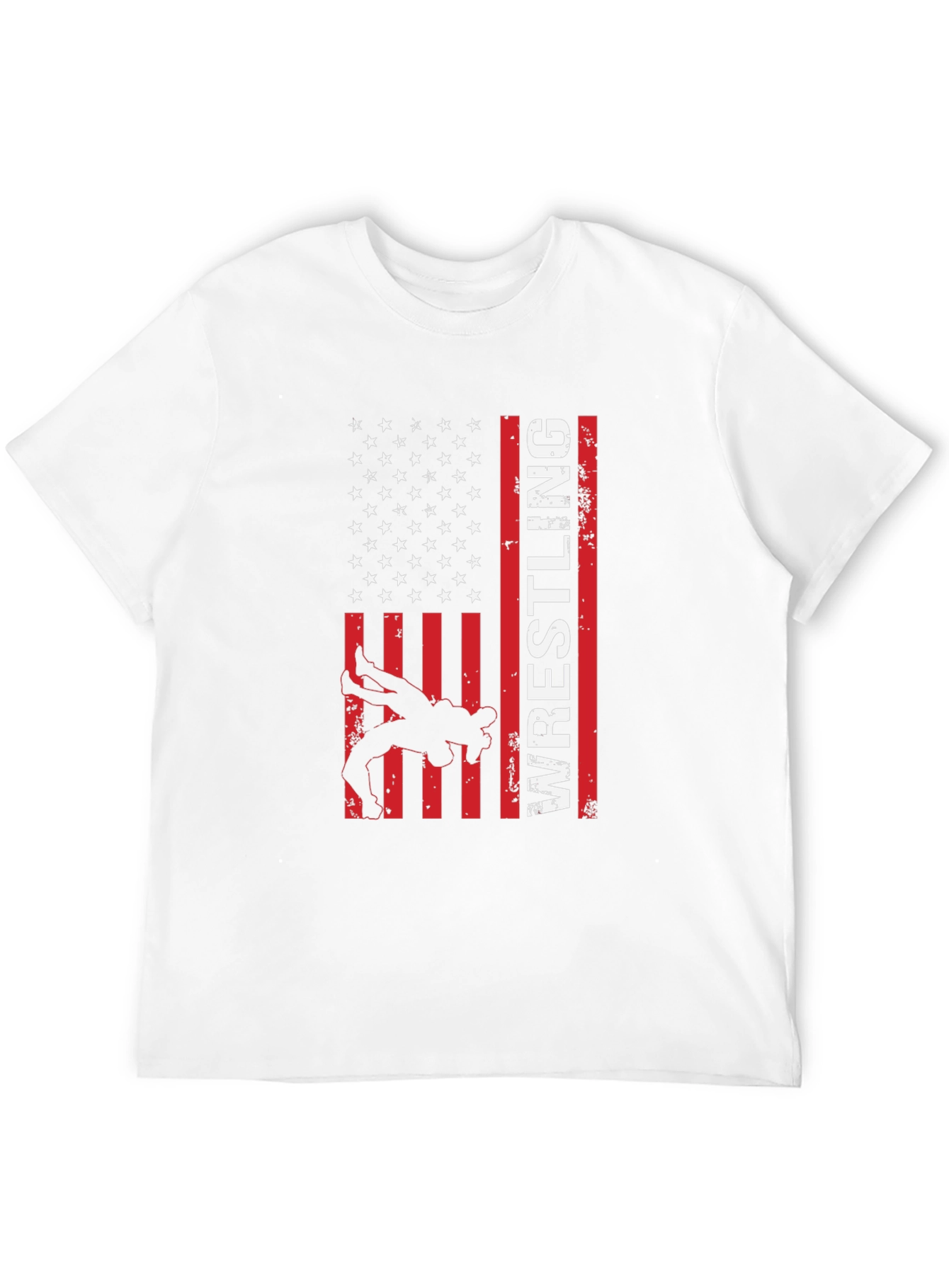 Wrestling American Flag Graphic T-Shirt