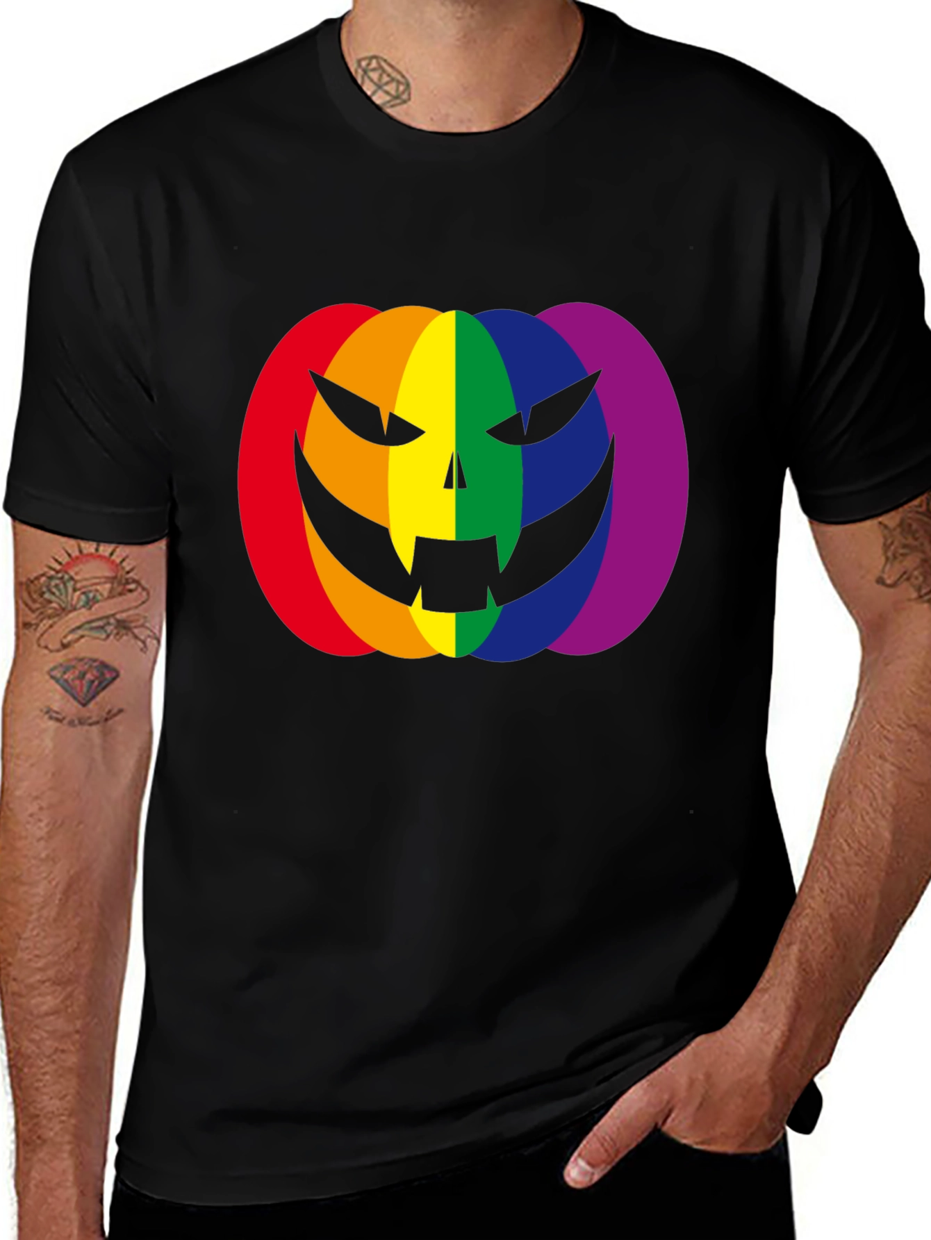 Rainbow Jack-O-Lantern Graphic Tee