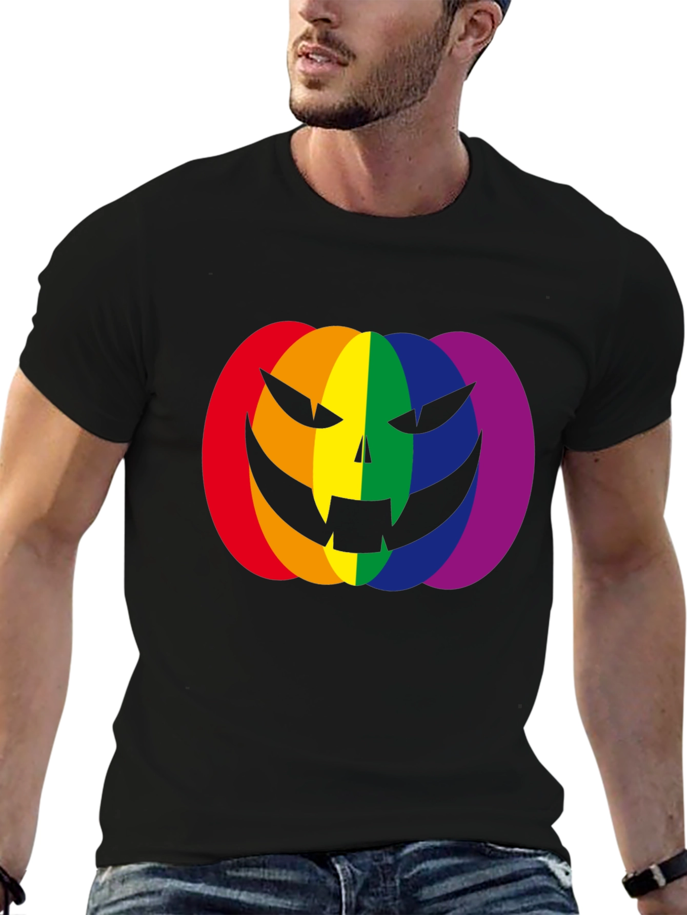 Rainbow Jack-O-Lantern Graphic Tee