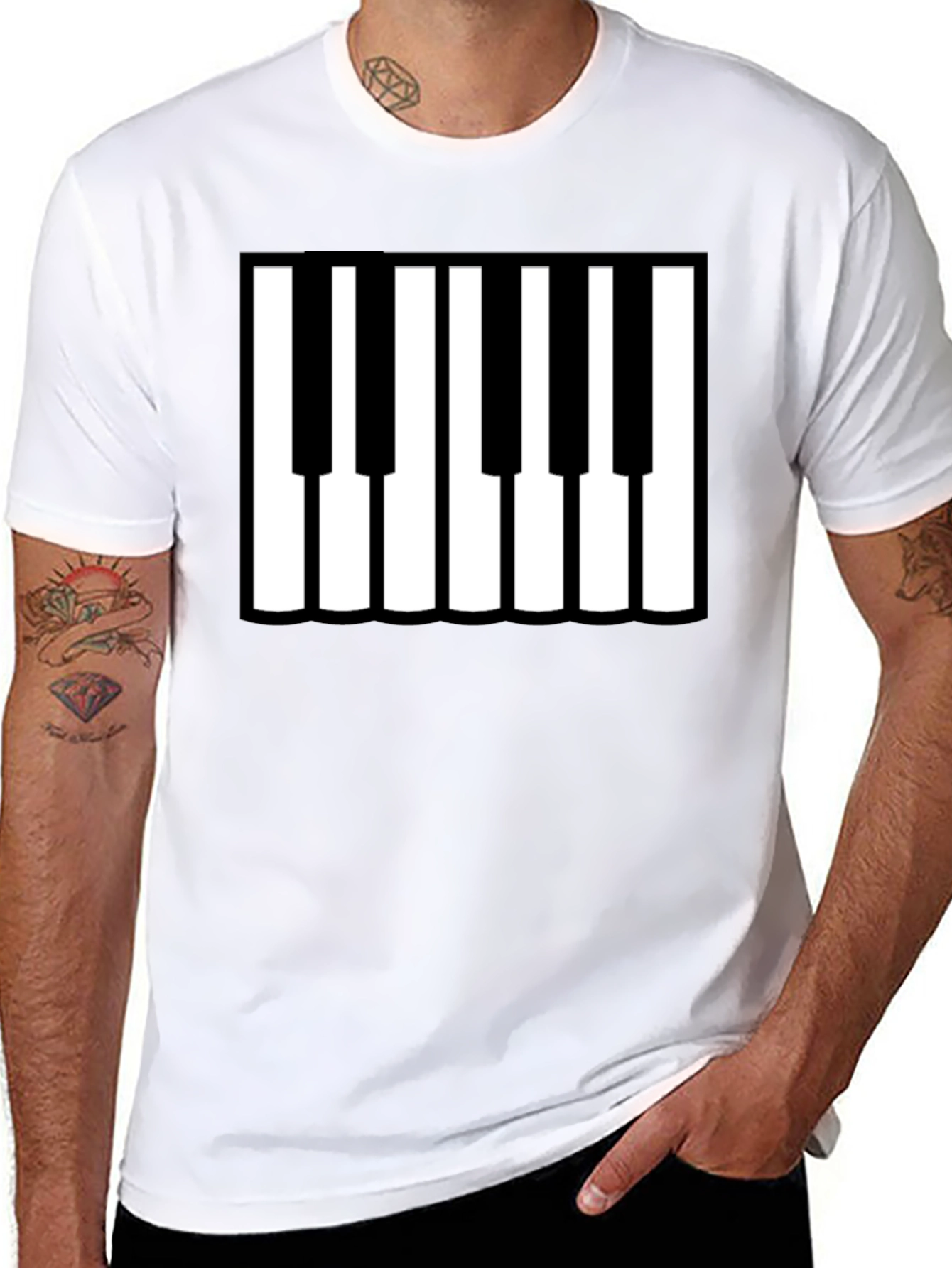 Piano Keys Graphic Black T-Shirt