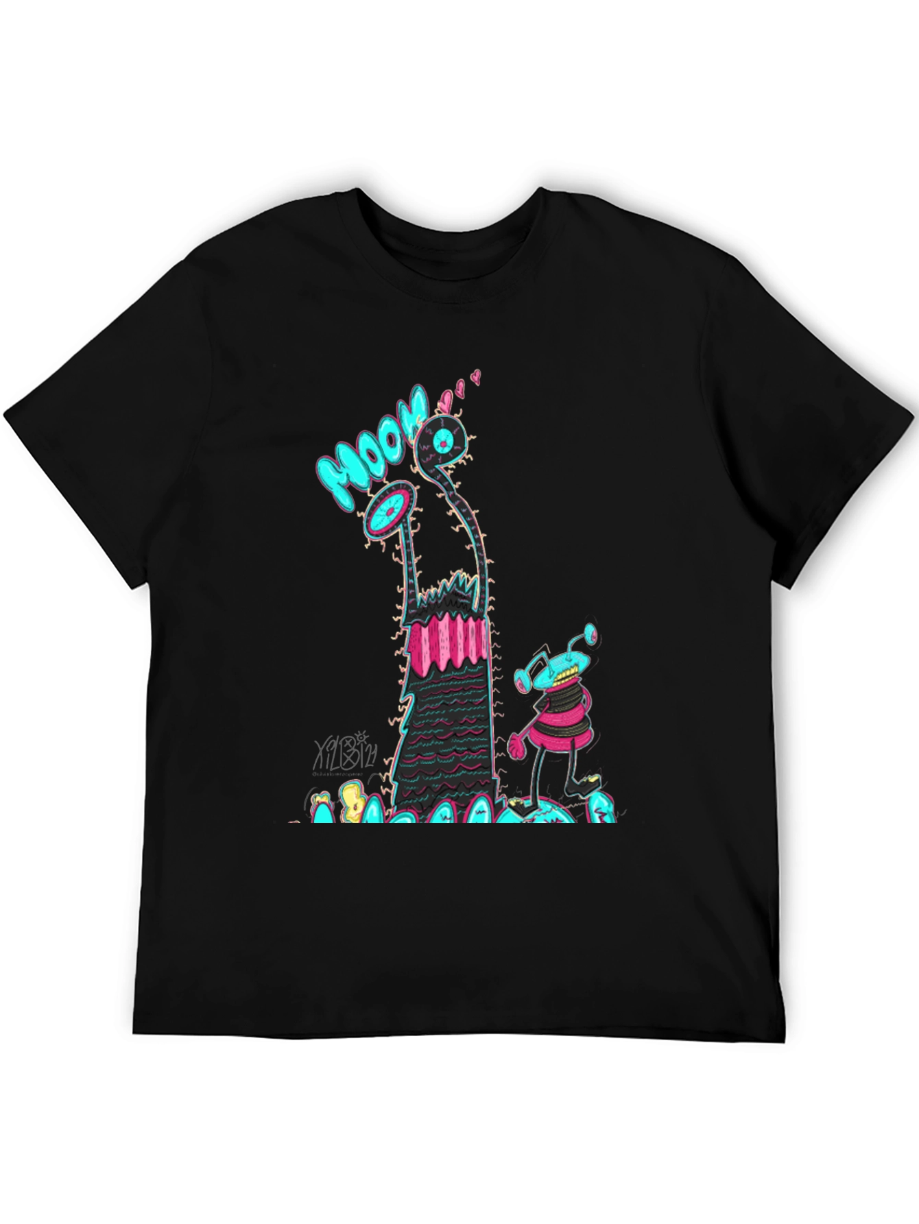 Groovy Alien Graphic T-Shirt - Black