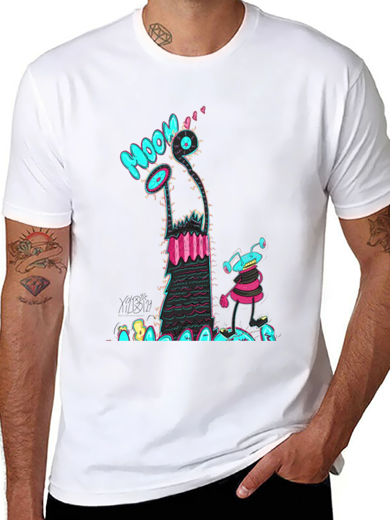 Groovy Alien Graphic T-Shirt - Black