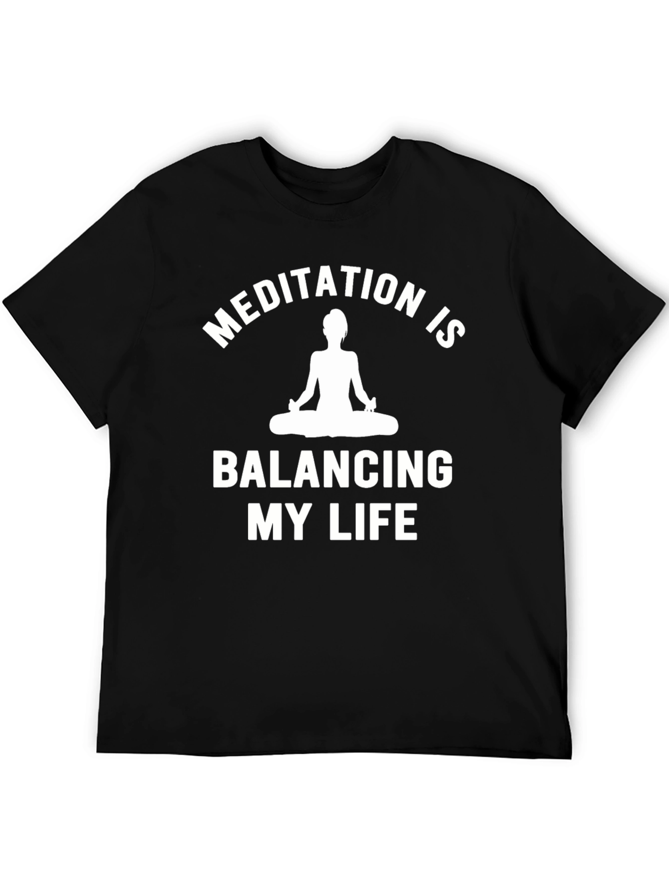 Meditation Balancing Life Black Graphic Tee