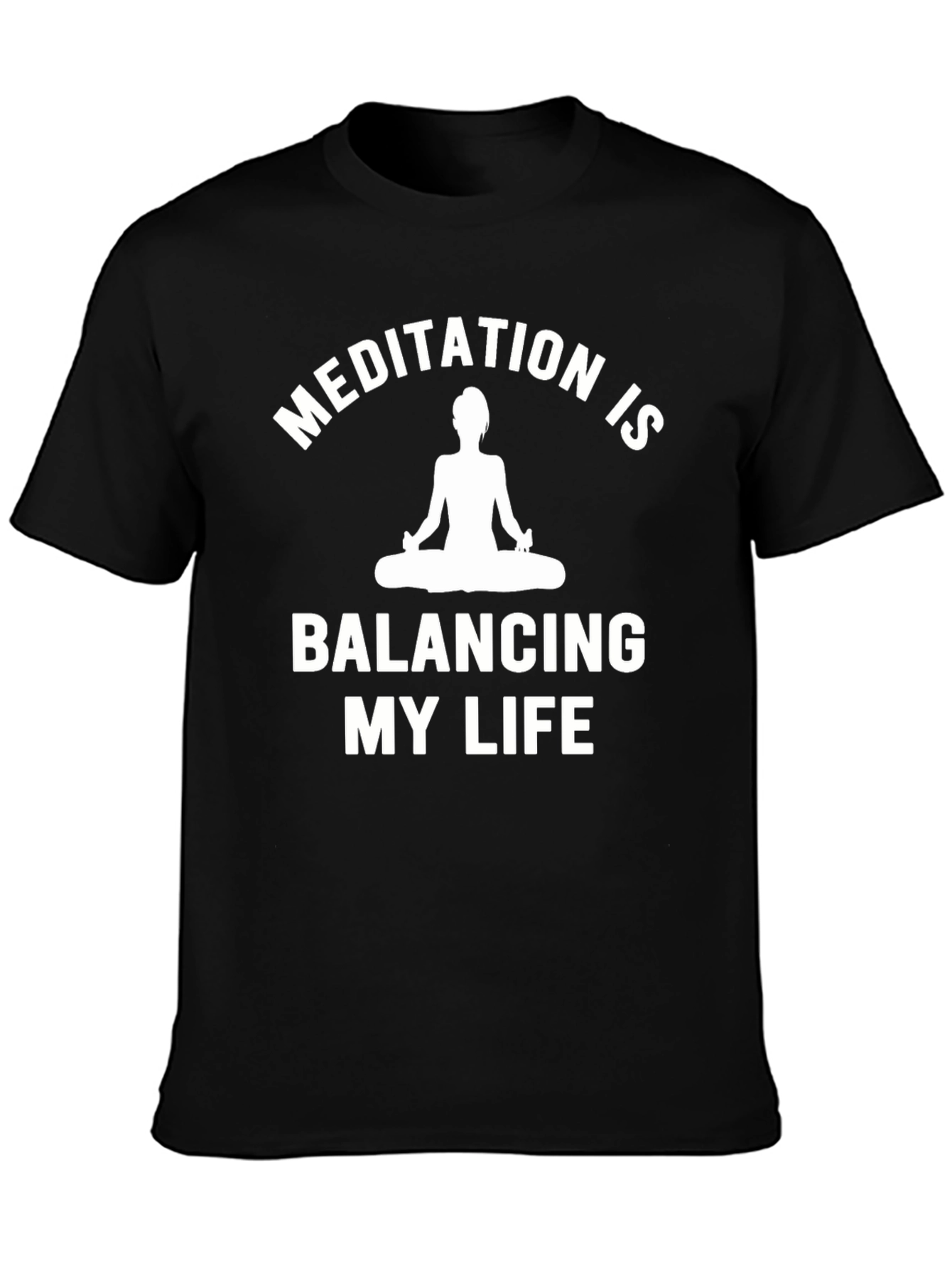 Meditation Balancing Life Black Graphic Tee