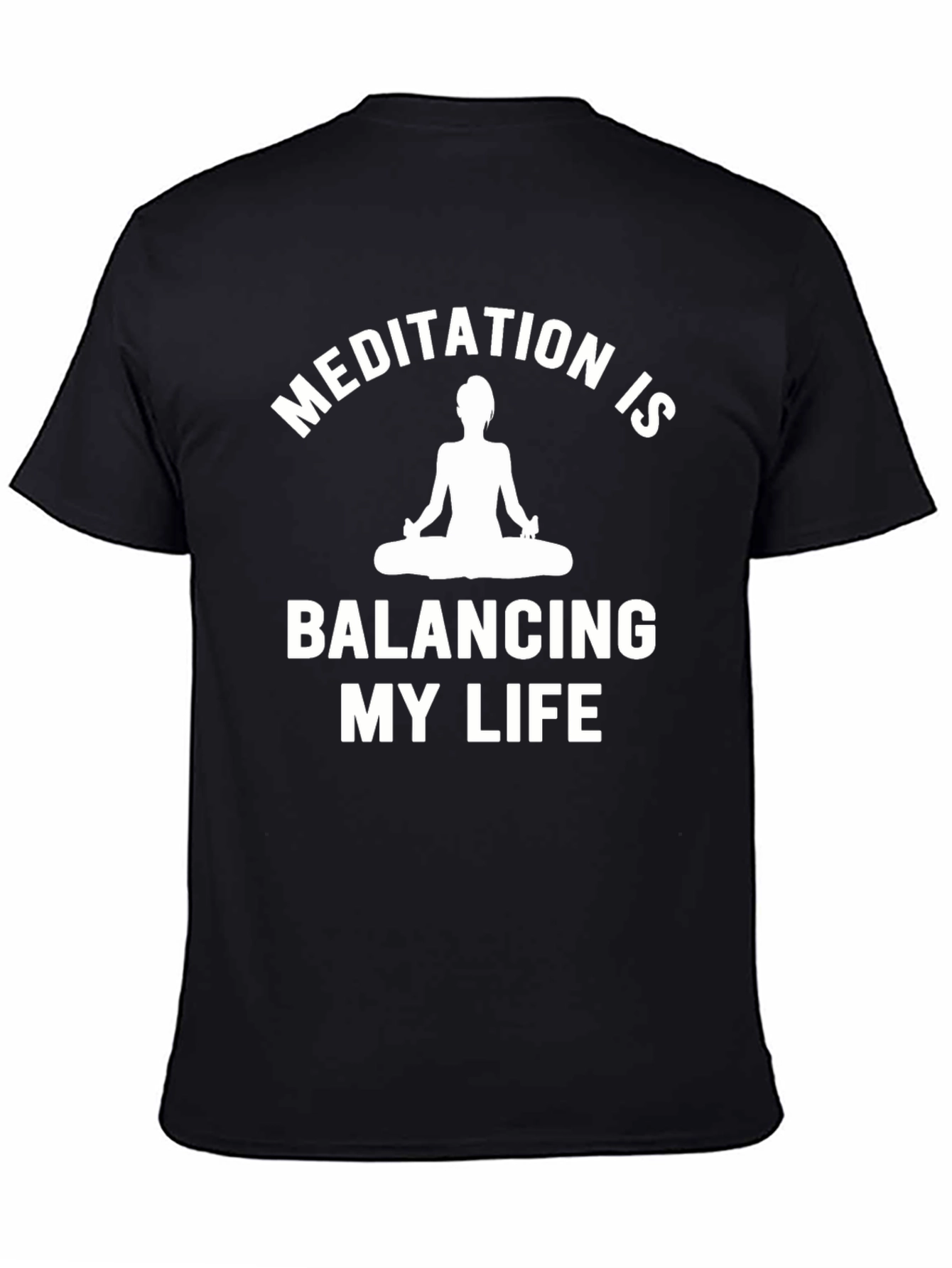 Meditation Balancing Life Black Graphic Tee
