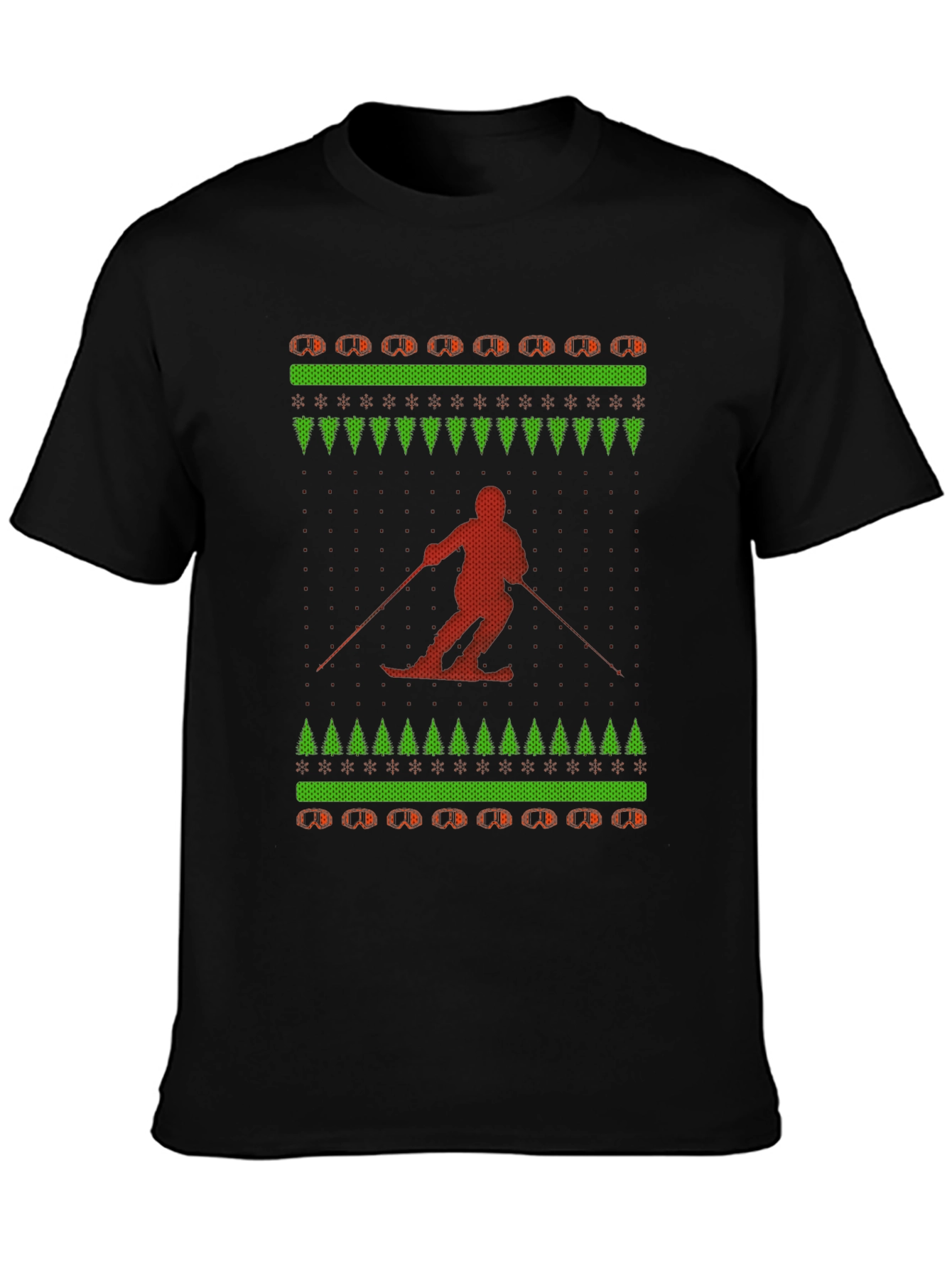 Skiing Ugly Christmas Sweater T-Shirt