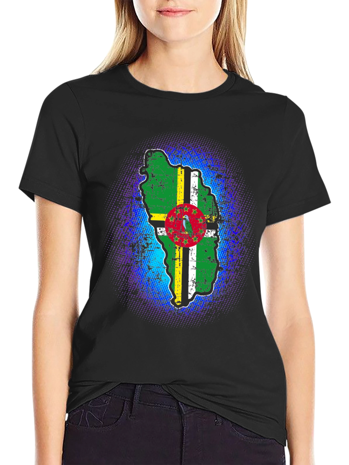 Dominica Flag T-Shirt - Distressed Graphic Tee