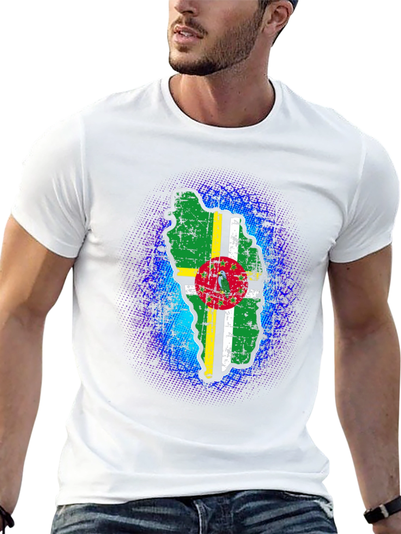 Dominica Flag T-Shirt - Distressed Graphic Tee