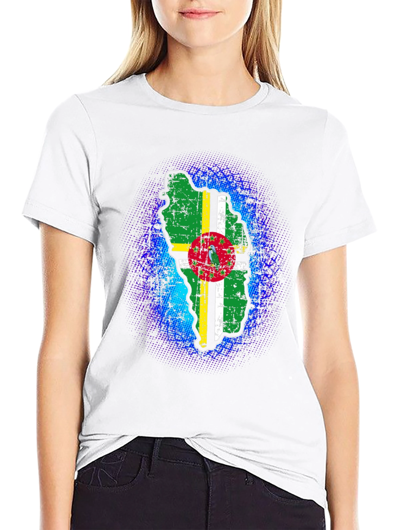 Dominica Flag T-Shirt - Distressed Graphic Tee