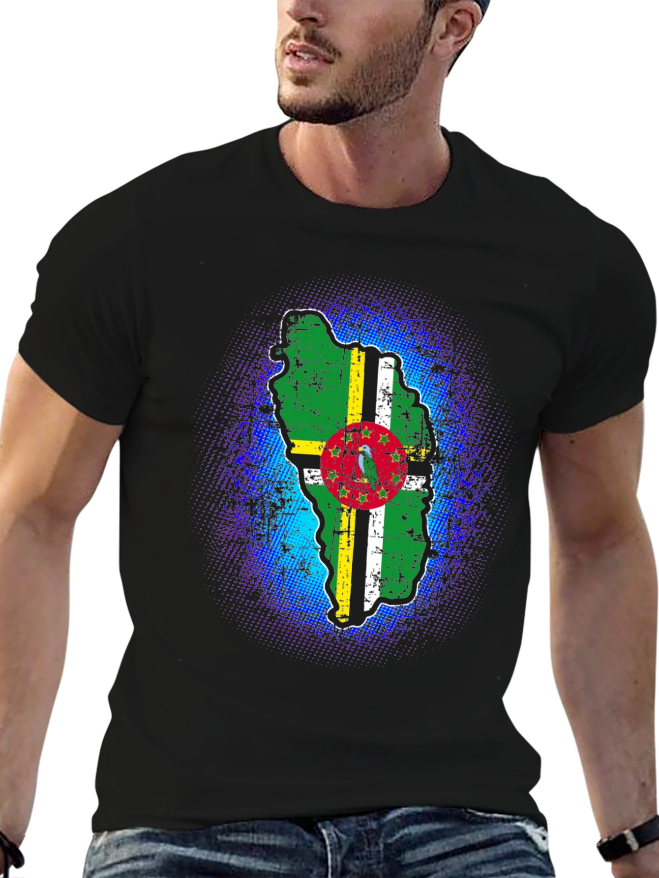 Dominica Flag T-Shirt - Distressed Graphic Tee