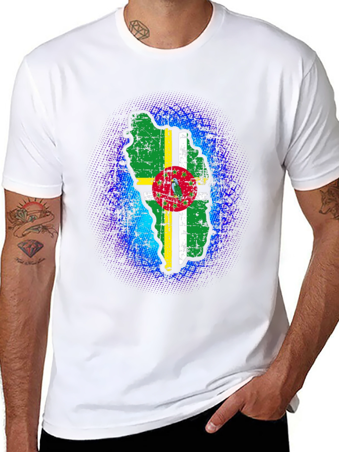 Dominica Flag T-Shirt - Distressed Graphic Tee