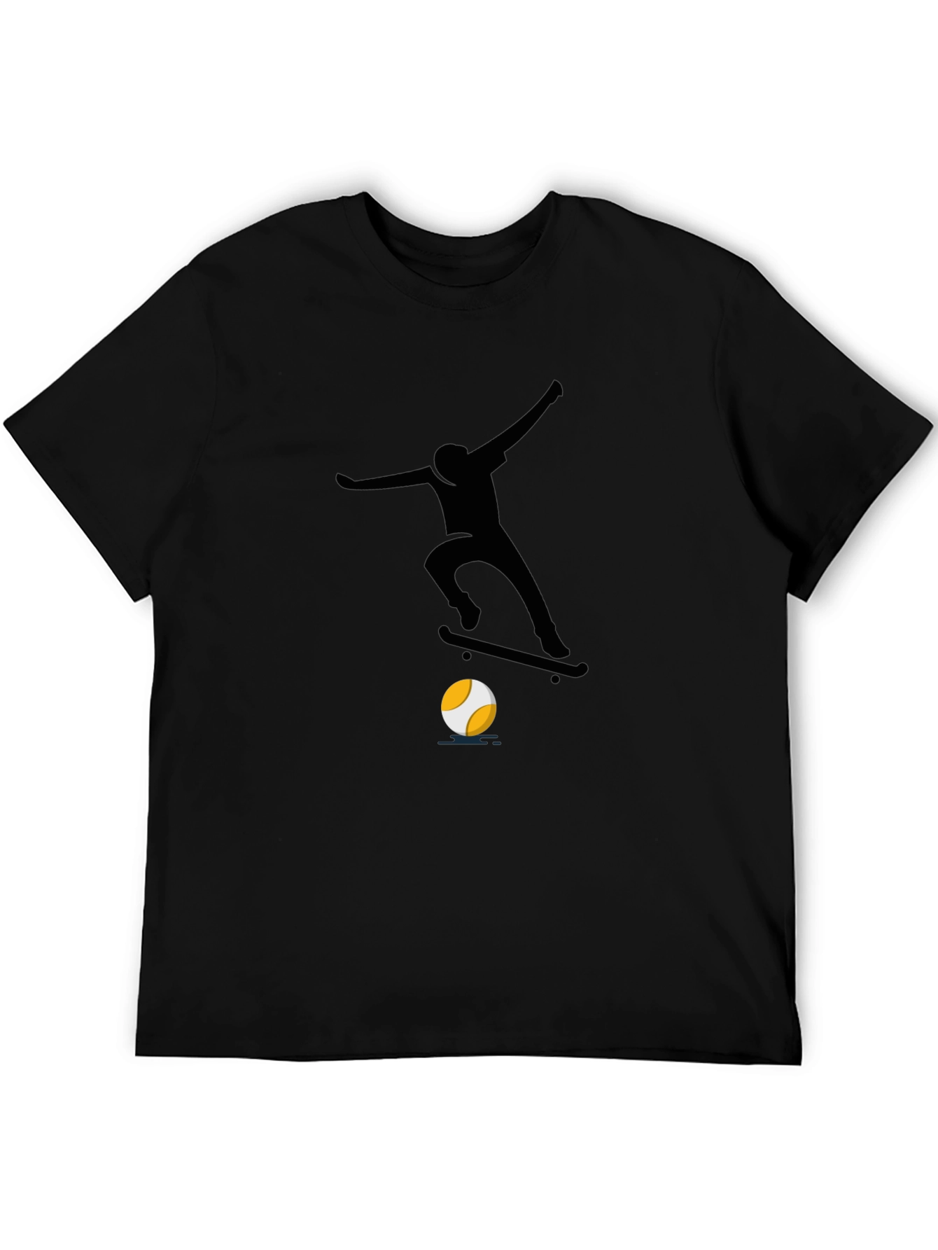 Cool Skateboarder Graphic Tee - Black