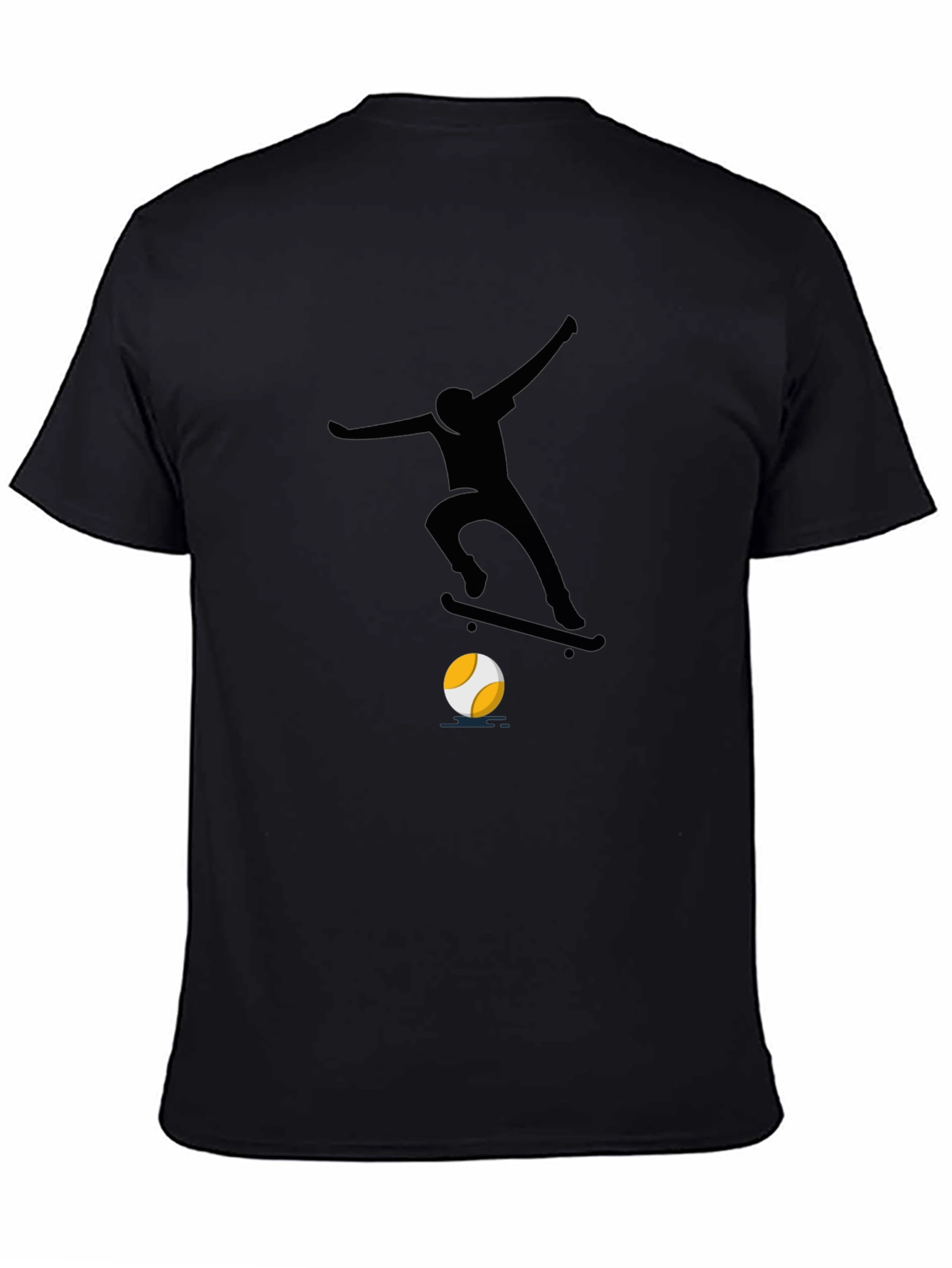 Cool Skateboarder Graphic Tee - Black
