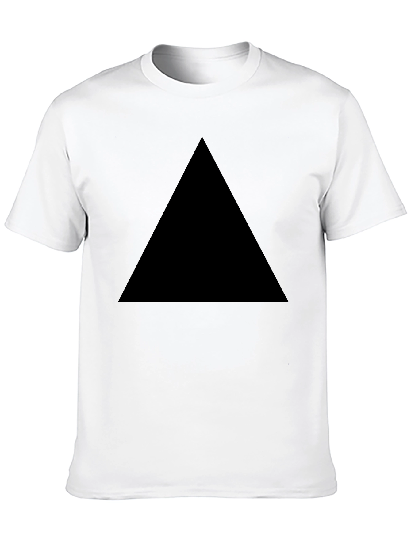 Mens Black T-Shirt with Geometric Triangle Design