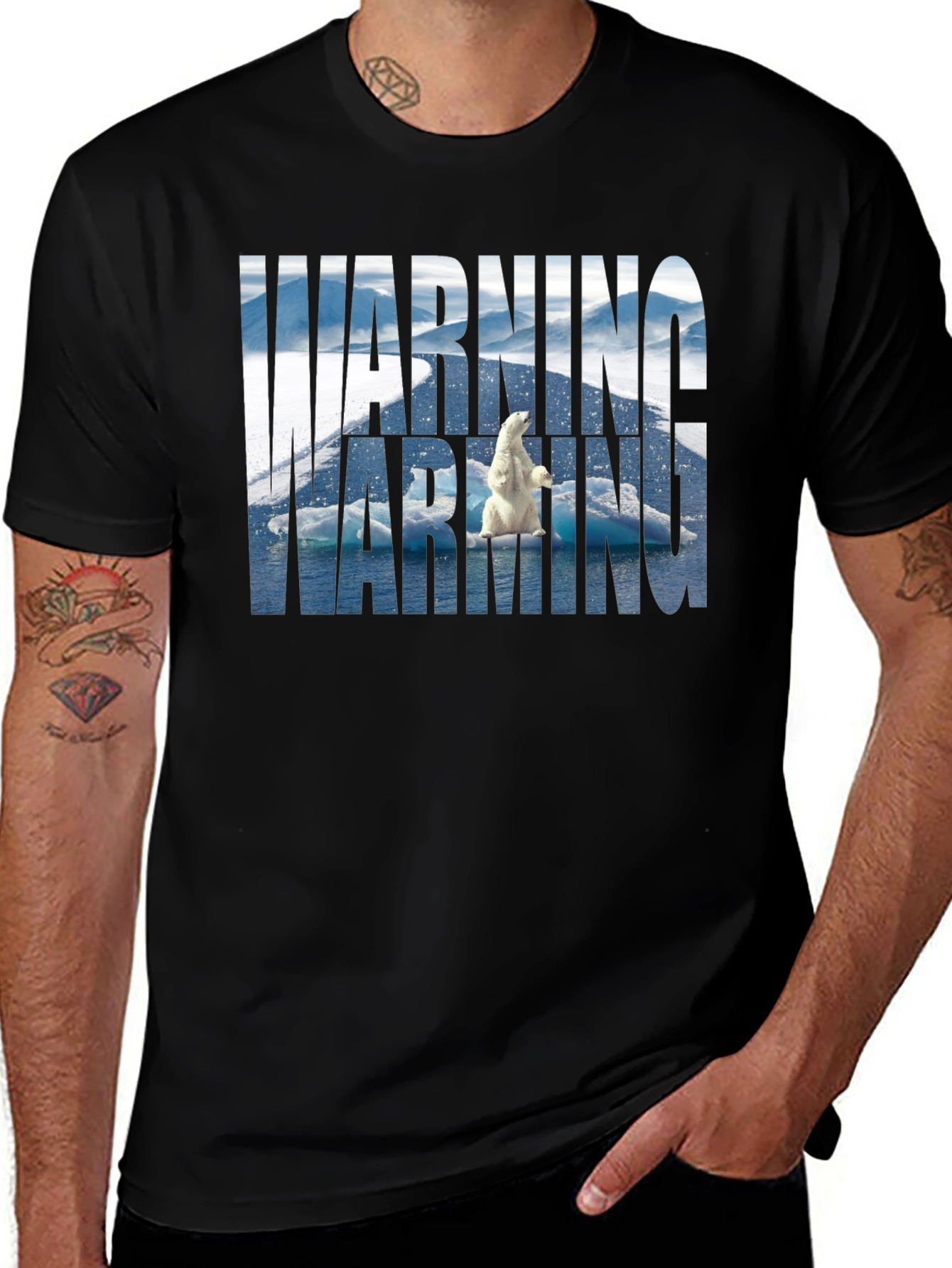 Warning Polar Bear Tee - Global Warming Awareness