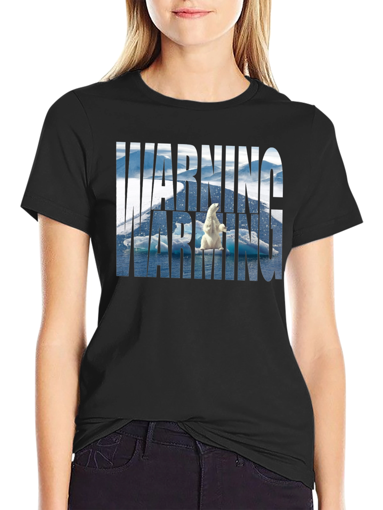 Warning Polar Bear Tee - Global Warming Awareness