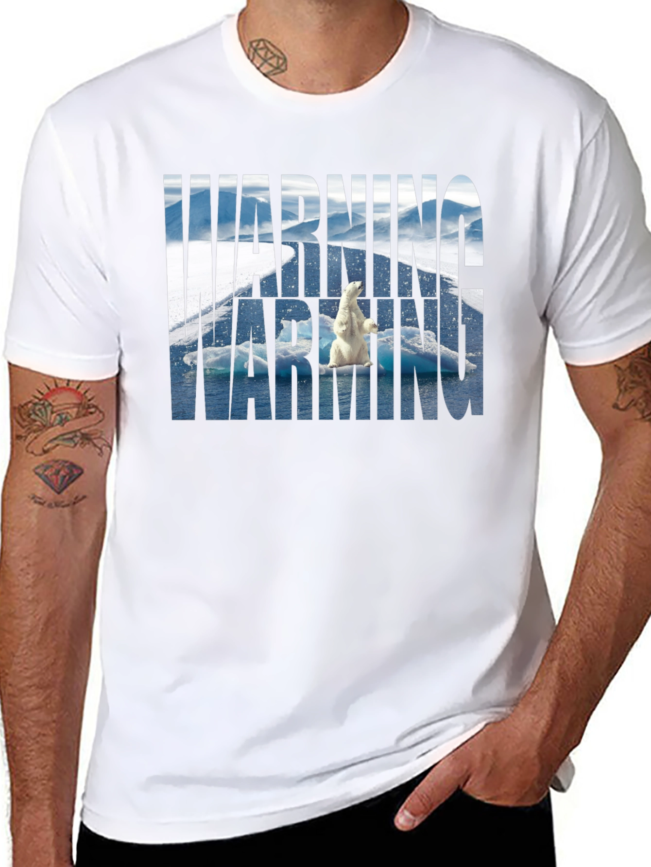 Warning Polar Bear Tee - Global Warming Awareness