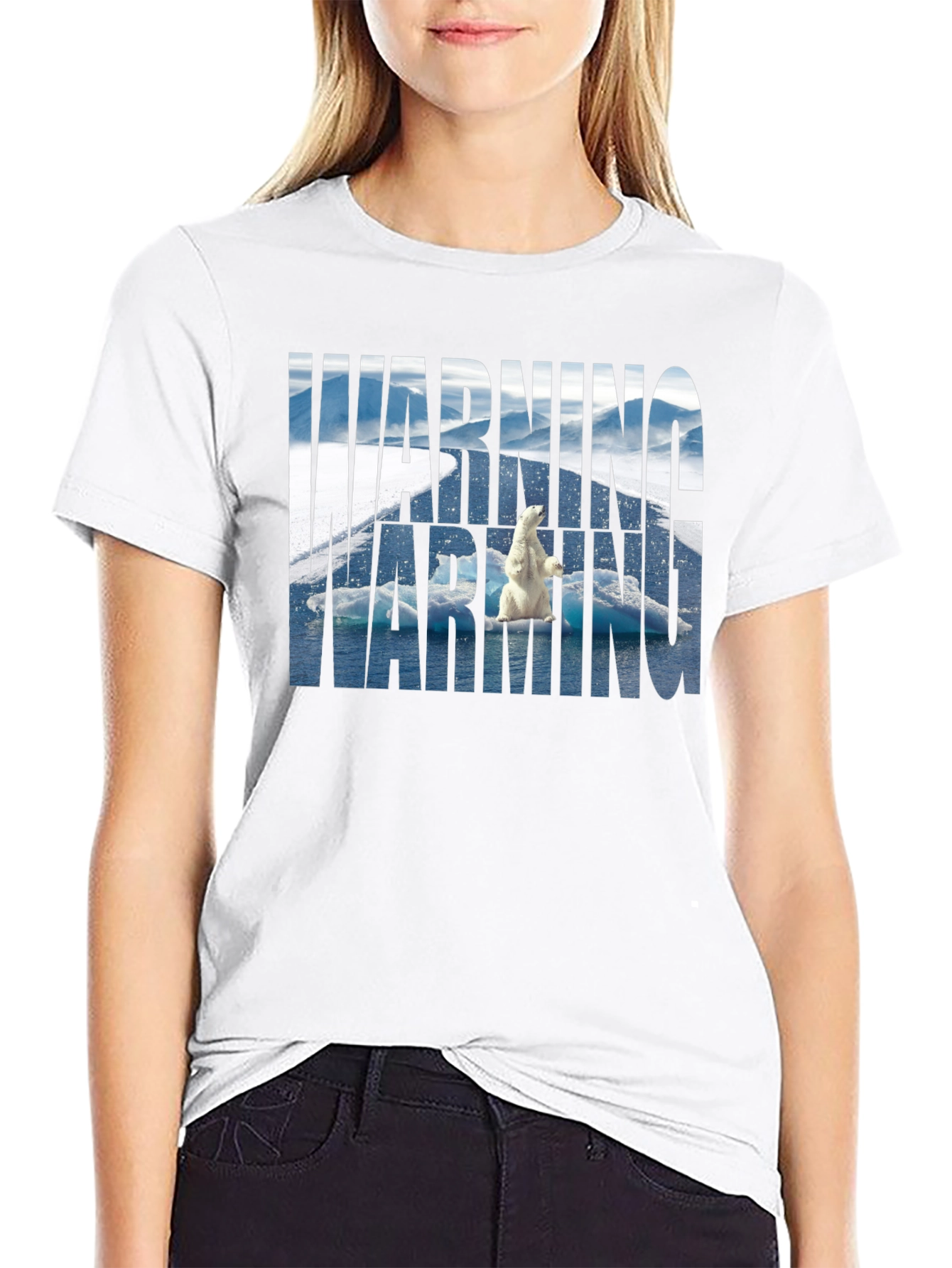 Warning Polar Bear Tee - Global Warming Awareness