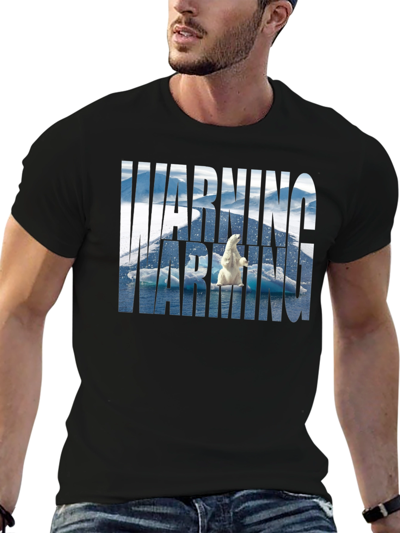 Warning Polar Bear Tee - Global Warming Awareness