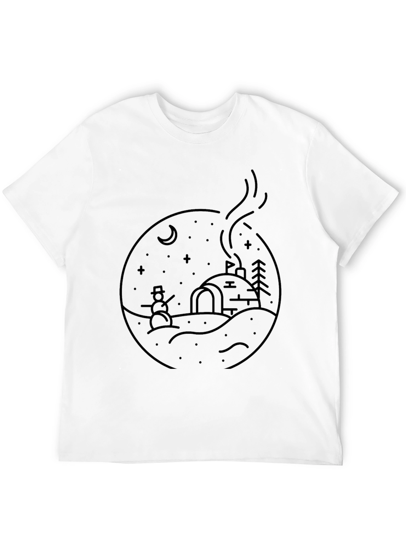 Winter Scene Graphic Tee - Black