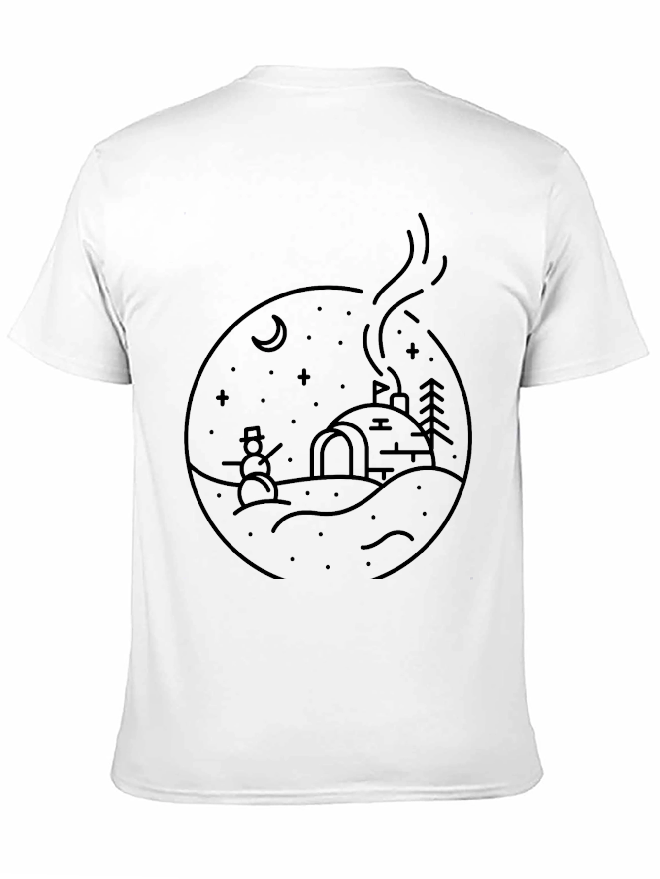Winter Scene Graphic Tee - Black