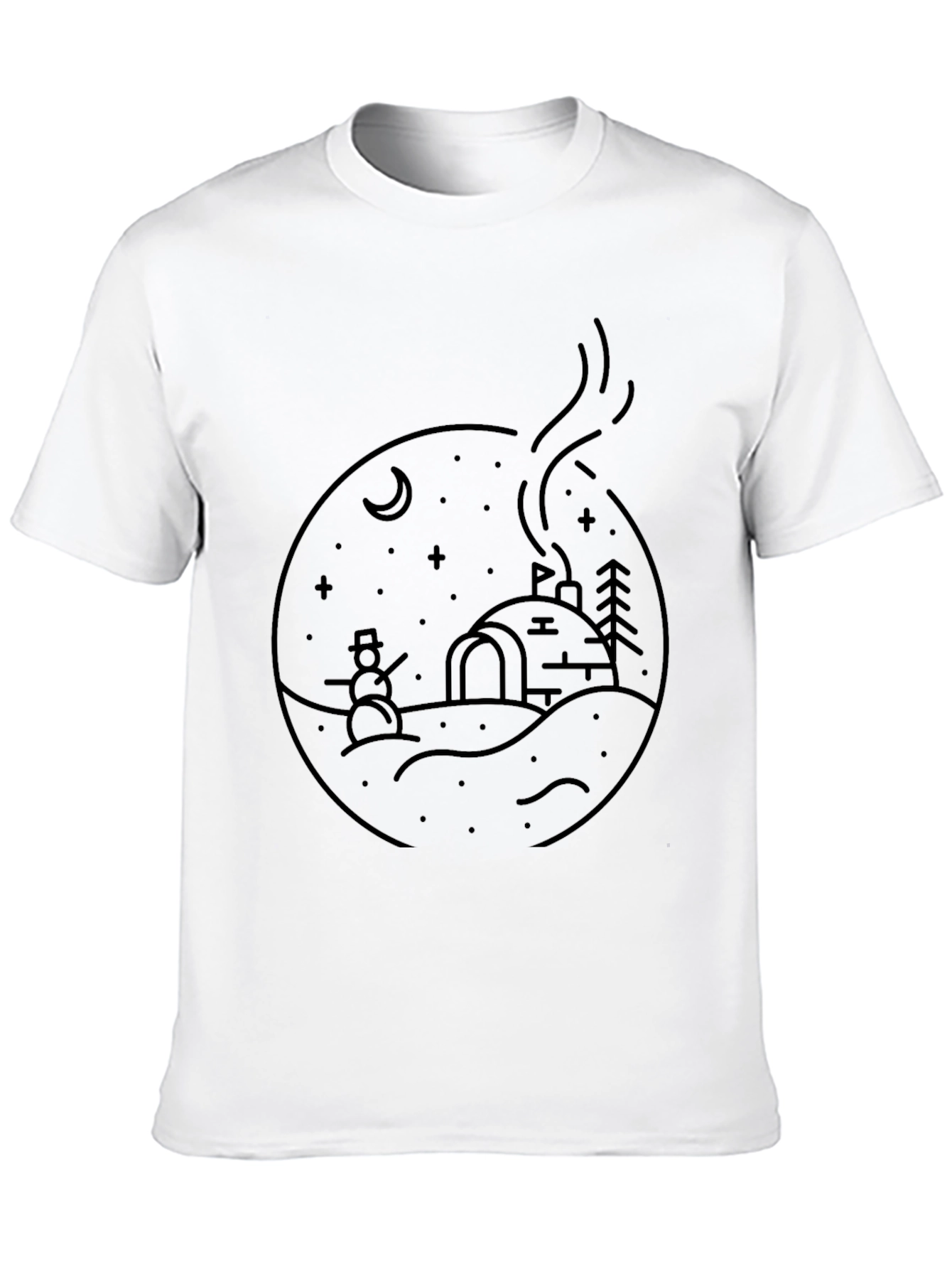 Winter Scene Graphic Tee - Black
