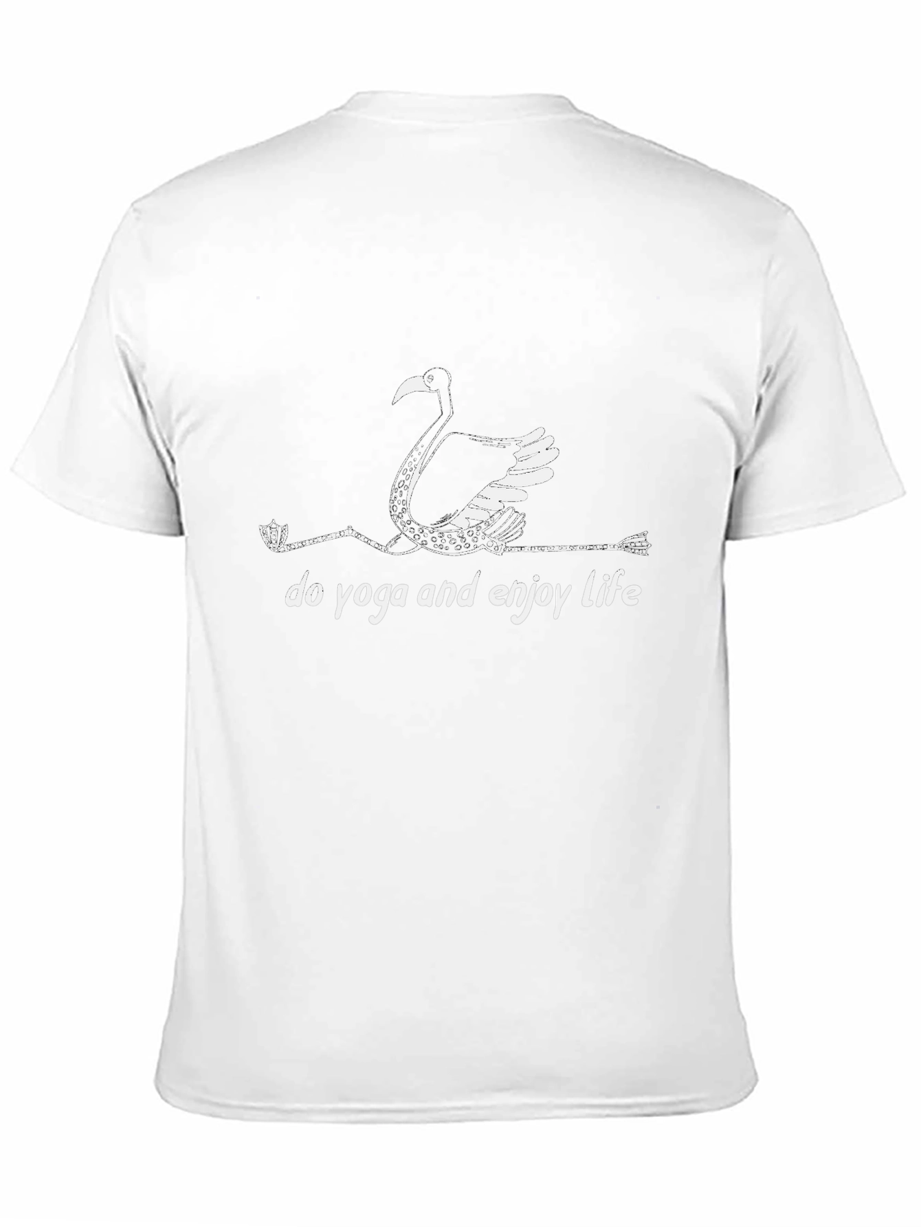 Yoga Flamingo Black T-Shirt - Enjoy Life