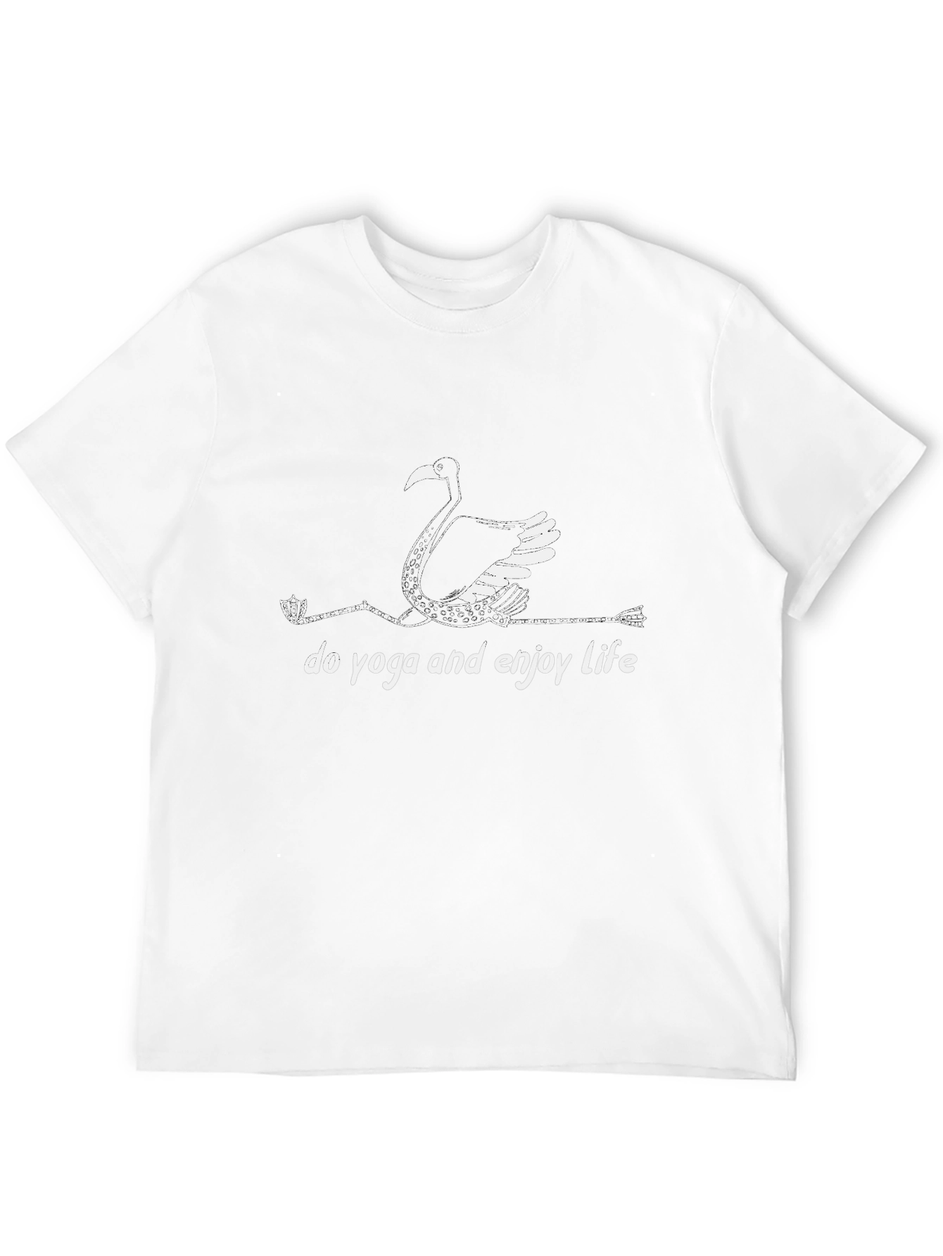 Yoga Flamingo Black T-Shirt - Enjoy Life