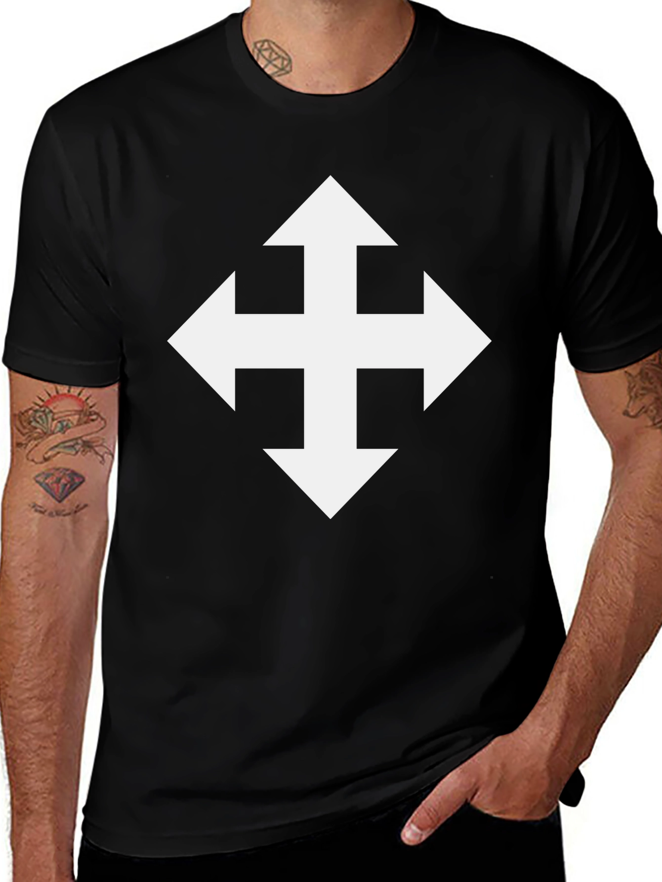 Arrow Directions Graphic Tee - Black